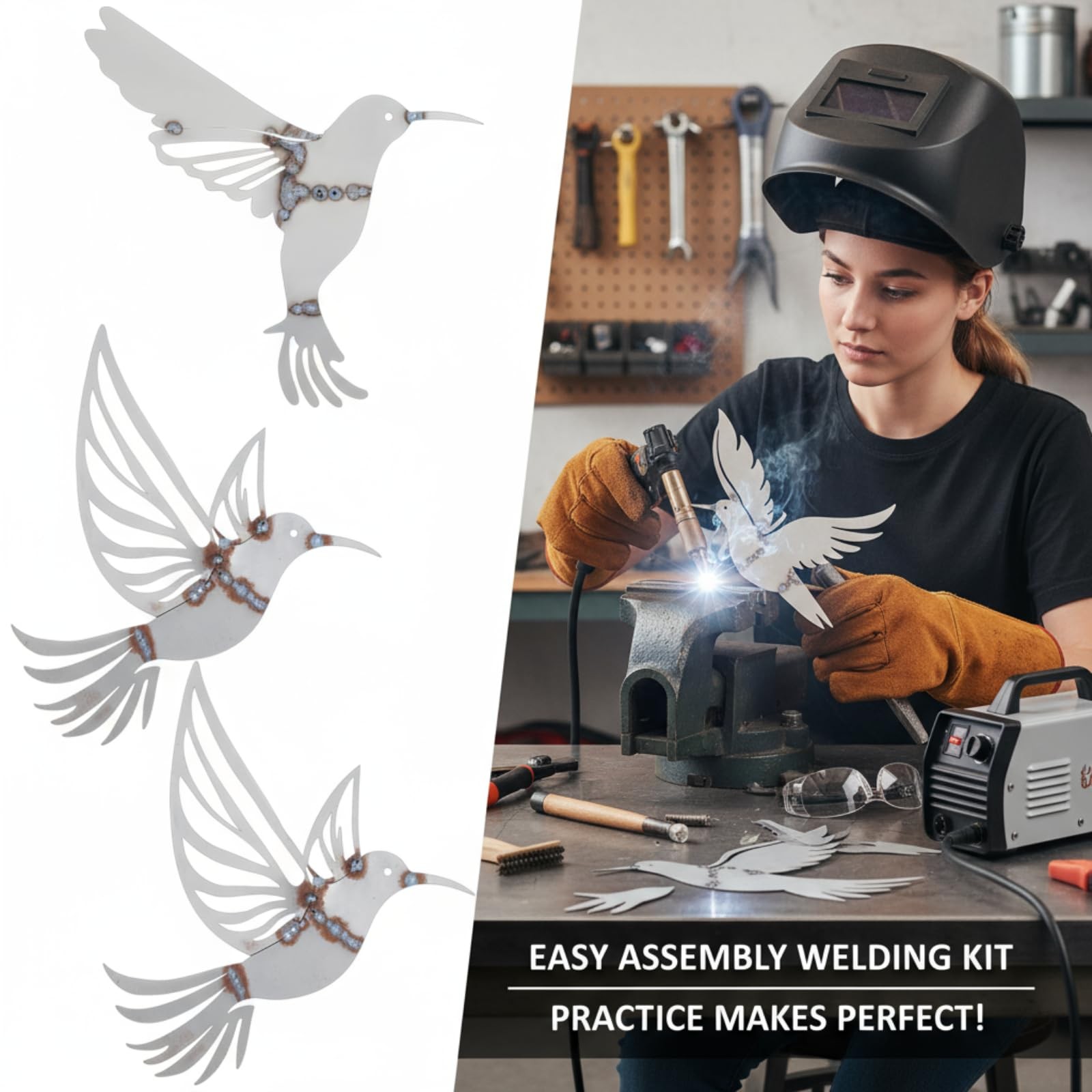 4 Pcs 7.87 in Welding Kit for Beginners Practice, 201 Stainless Steel Welding…
