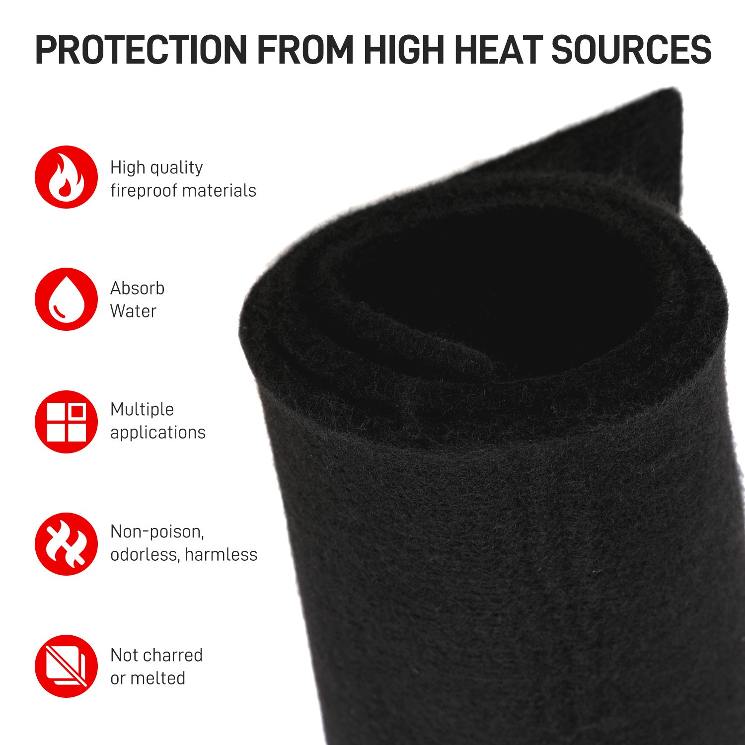 50X50cm Welding Blanket Fireproof Flame Carbon Felt for Welders Retardant Fabric