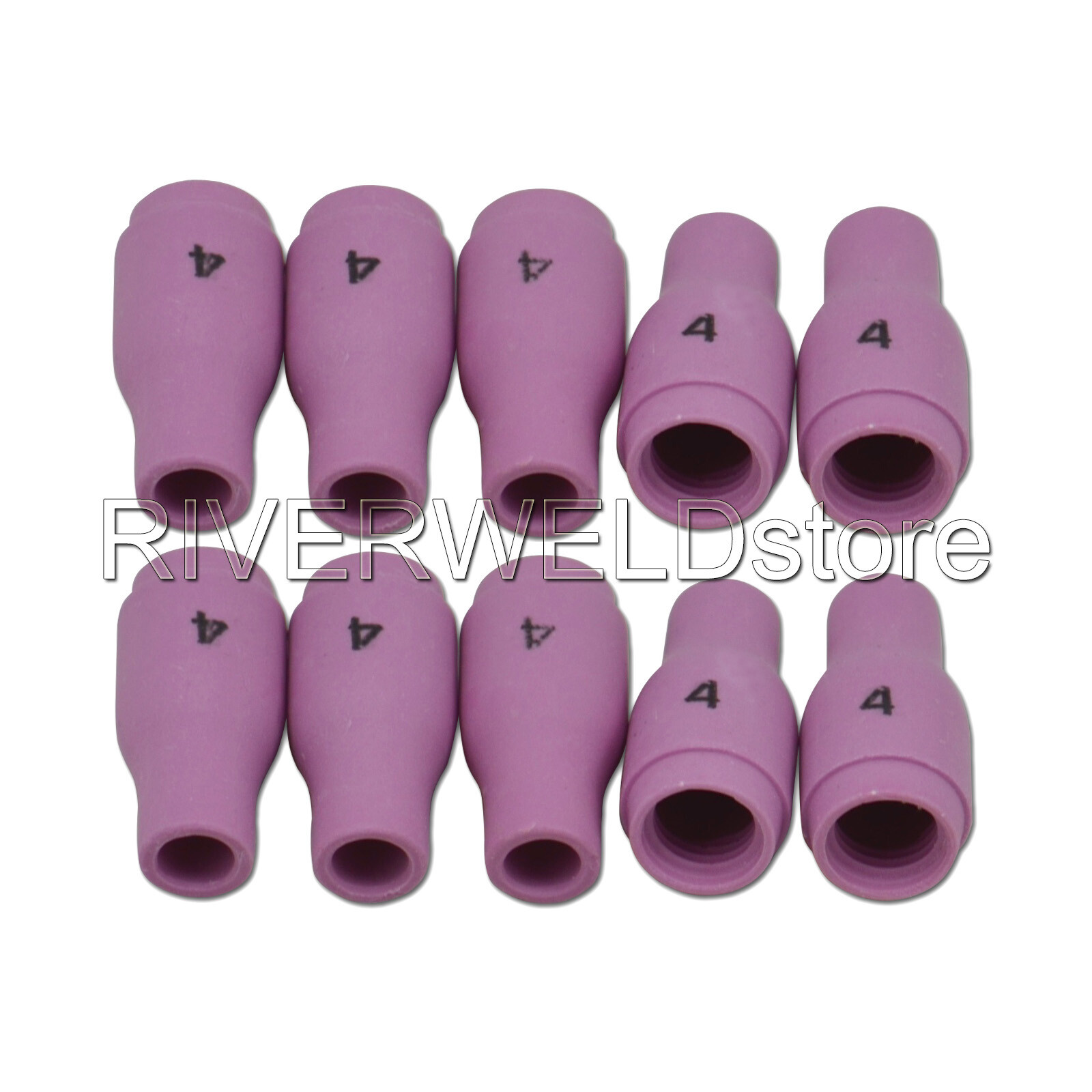 RIVERWELD TIG Nozzle Ceramic Cup 13N08 #4 1/4″ SR WP 9 20 25 Welding Torch 10pk