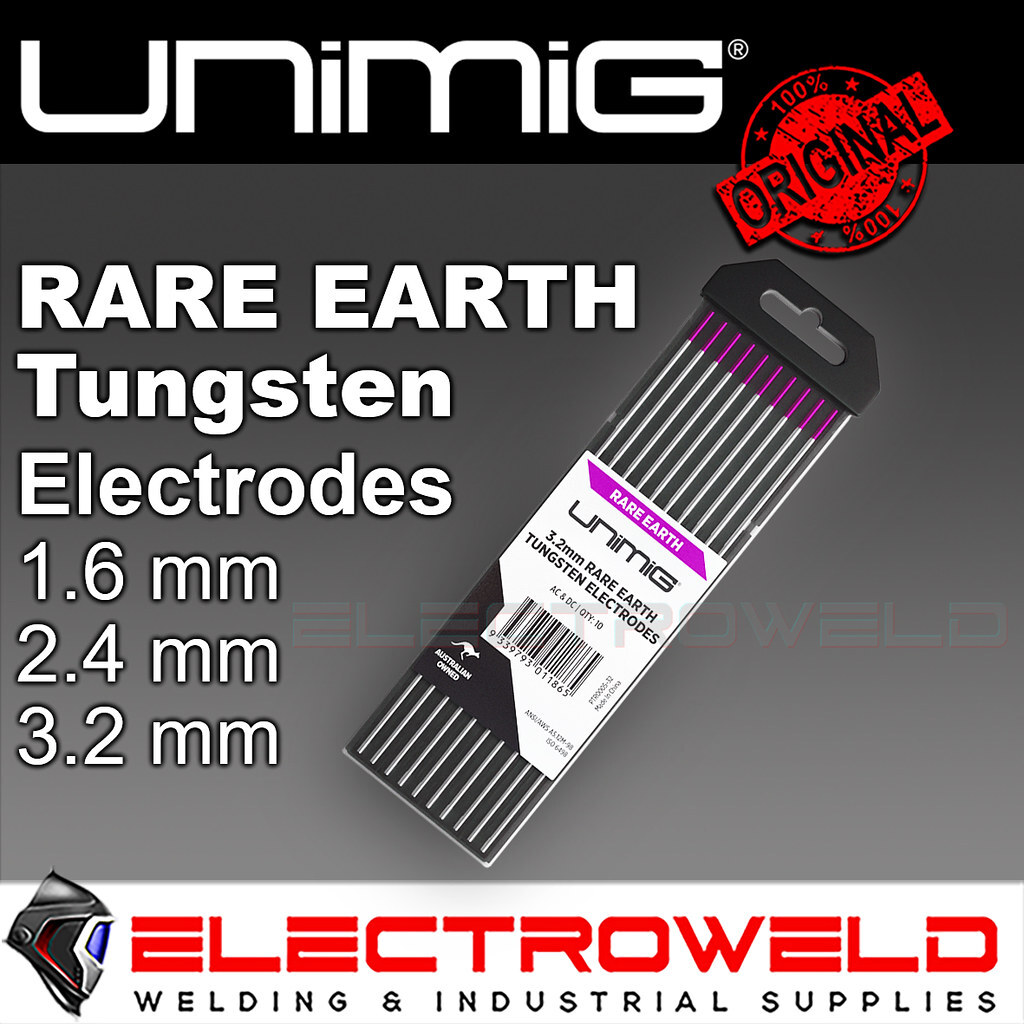 UNIMIG T3 Tungsten Rare Earth RE Electrodes 1.6mm 2.4mm 3.2 Stick Welding Purple