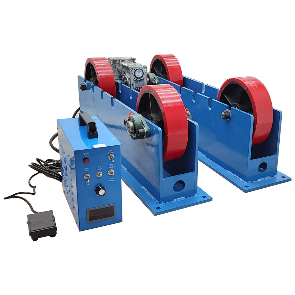110V 2200LB Tank Turning Welding Rolls Linkage Roller w/ Adjustable Roller Frame