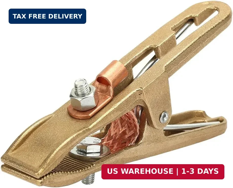 260/500A Welding Ground Clamp, Brass A-shape Ground Welder Earth Cable Copper Gr