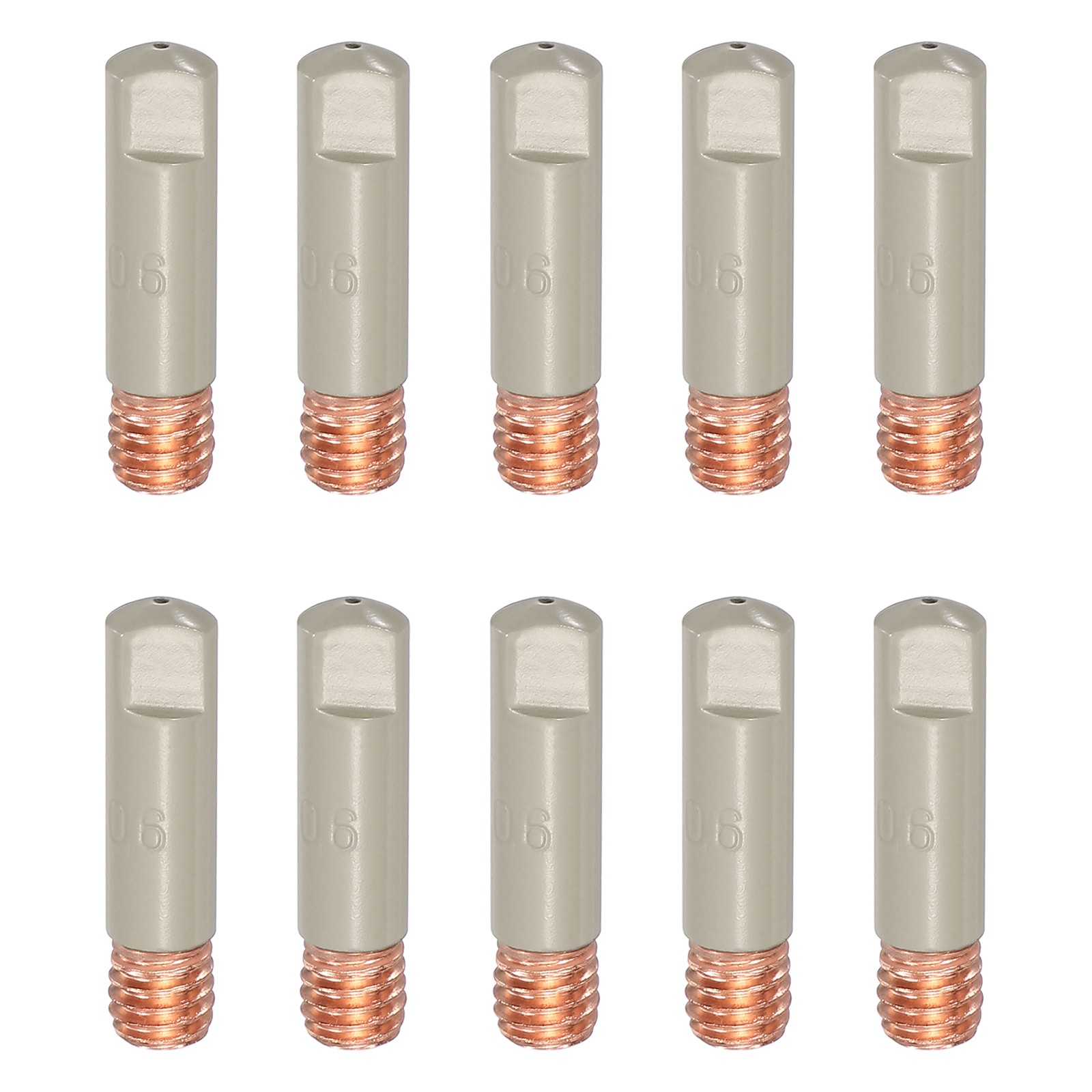 10pcs Mig Welding Contact Tips with Non-Stick Coating 0.02″(0.6mm)M6 Copper Tip
