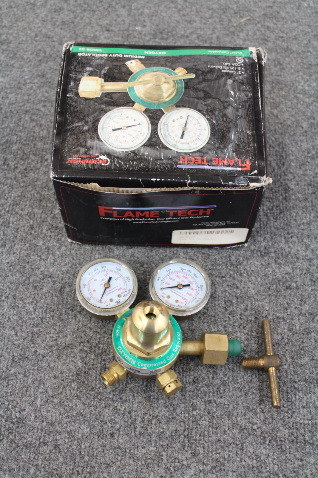 Flame Tech Medium Duty Regulator OXYGEN VMOR-22 (Preowned)