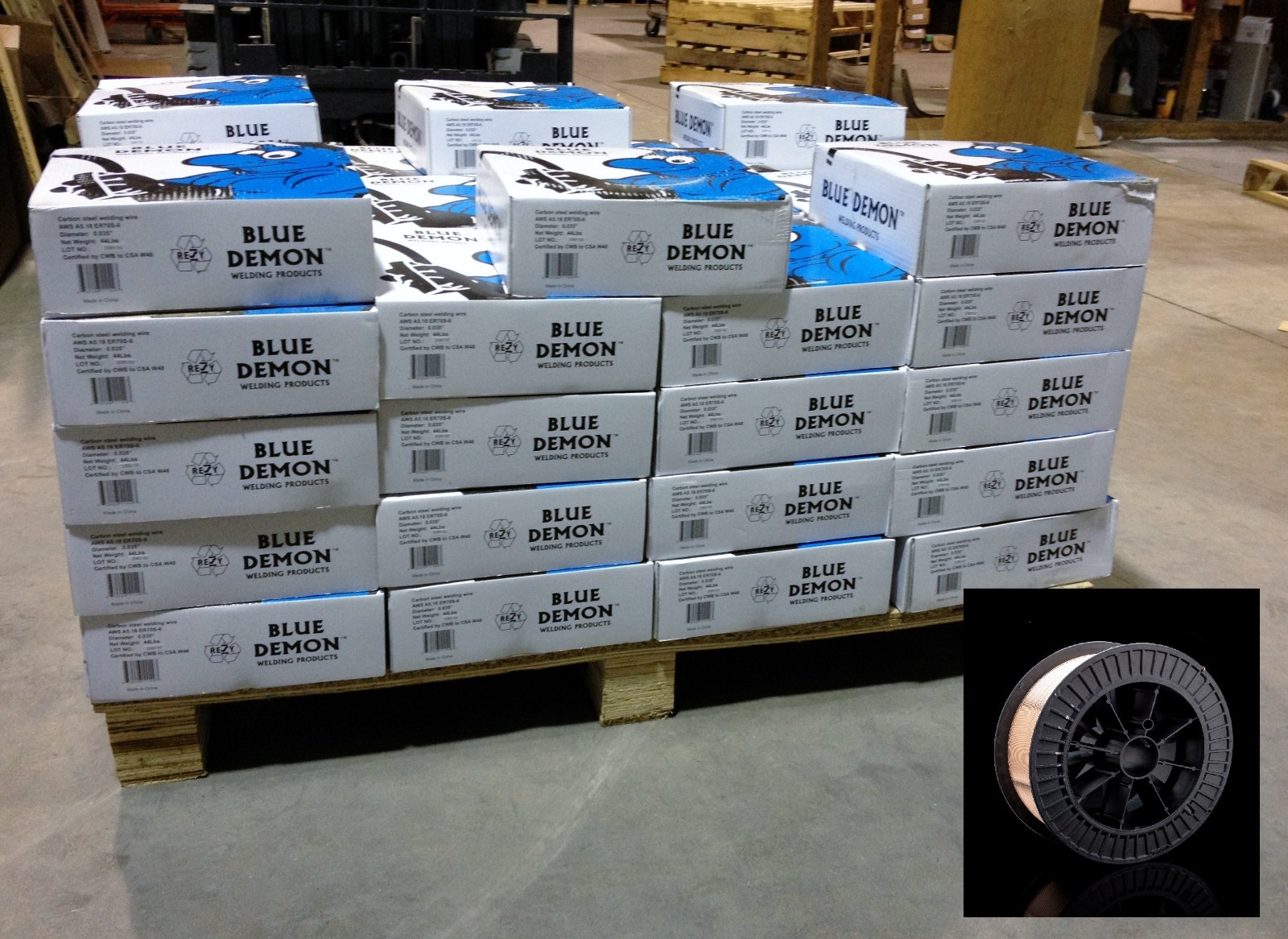ER70S-6 .045 MIG 44 lb Spools Blue Demon Full Pallet MIG