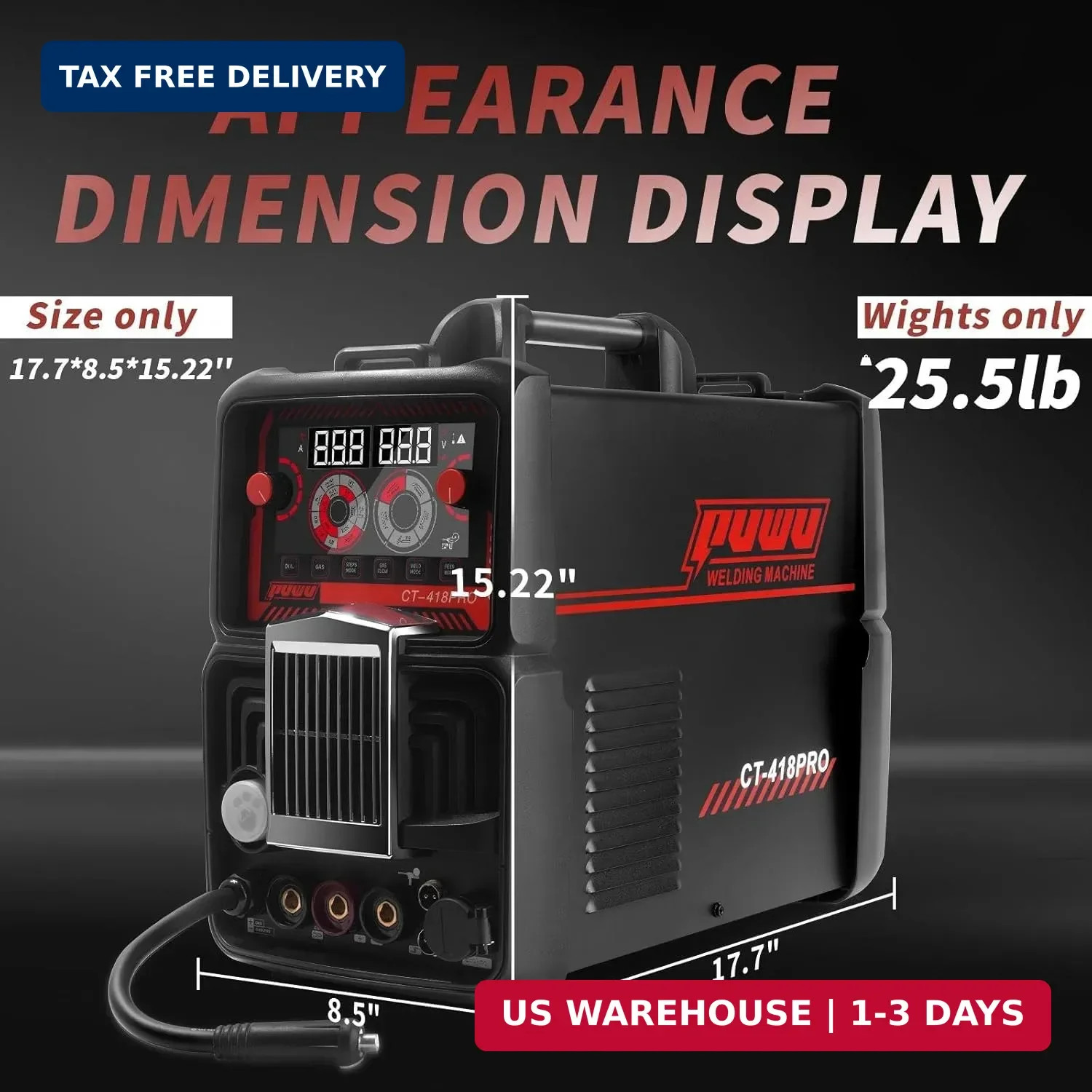 Plasma Cutter Welder Combo Gas MIG/Gasless MIG/HF TIG/Stick/CUT 5 in 1 Aluminum