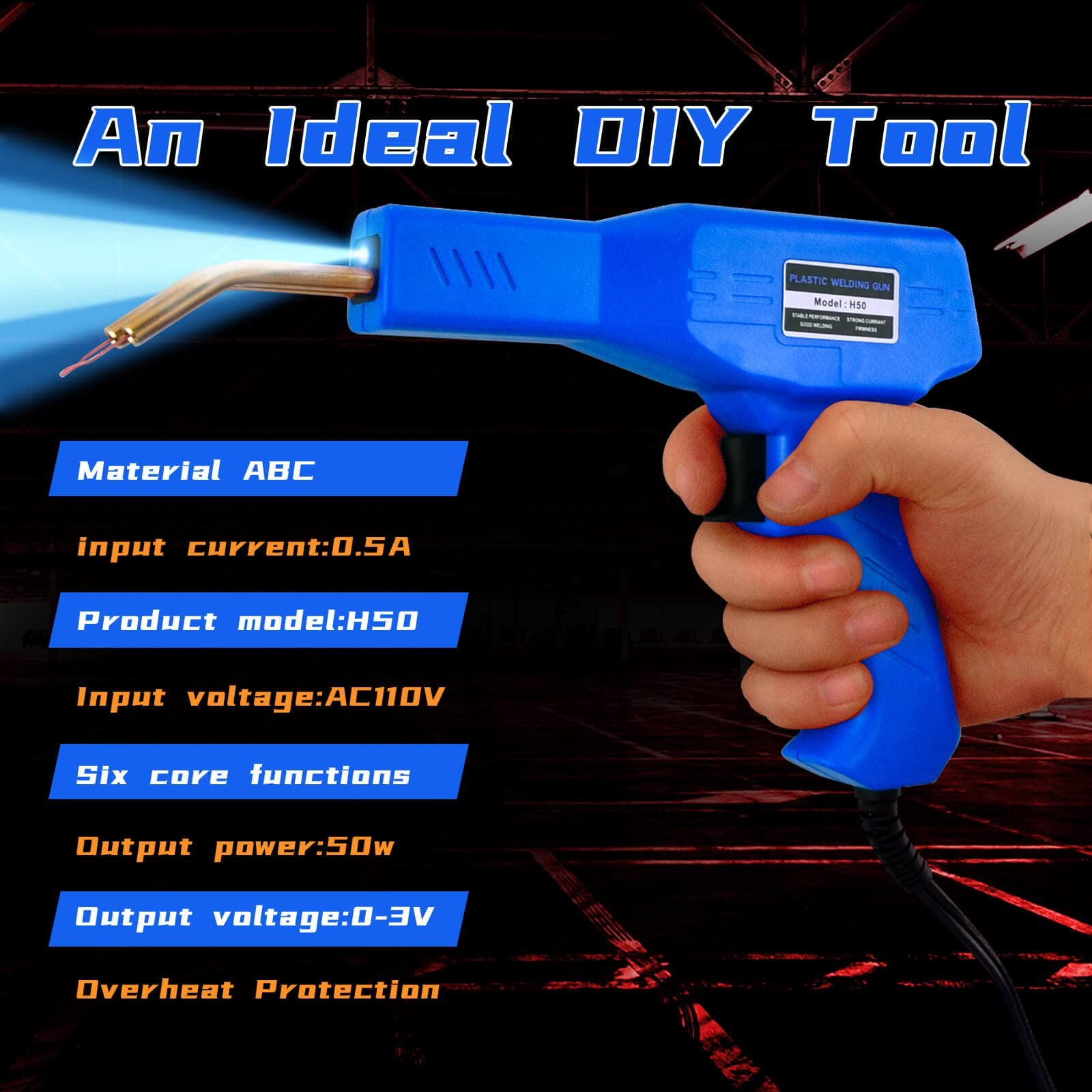 Wrdlosy Plastic Welder, 1200PCS Staples, Welding Kit, Must Dard Blue