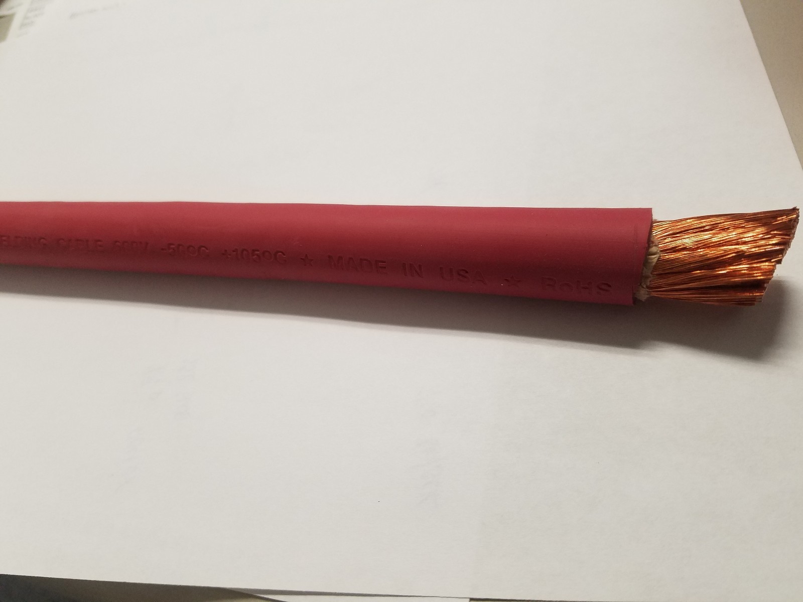 25′ FT 4/0 WELDING BATTERY SOLAR CAR CABLE SAE J1127 RED MADE IN USA NEW