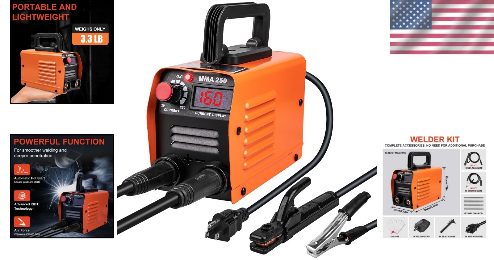 Portable Mini Welding Machine 110V – Lightweight IGBT Inverter Welder MMA-250A