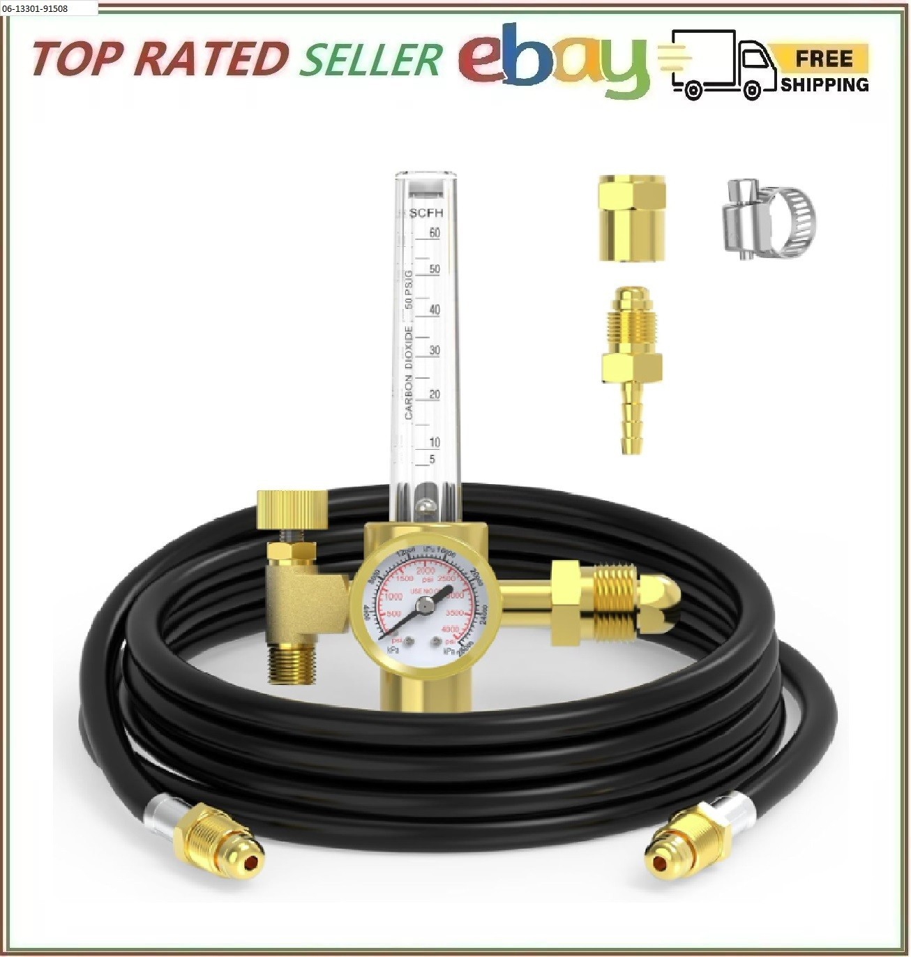 YESWELDER CO2 Argon Gas Regulator Argon flow meter regulator with 8ft Gas Hose