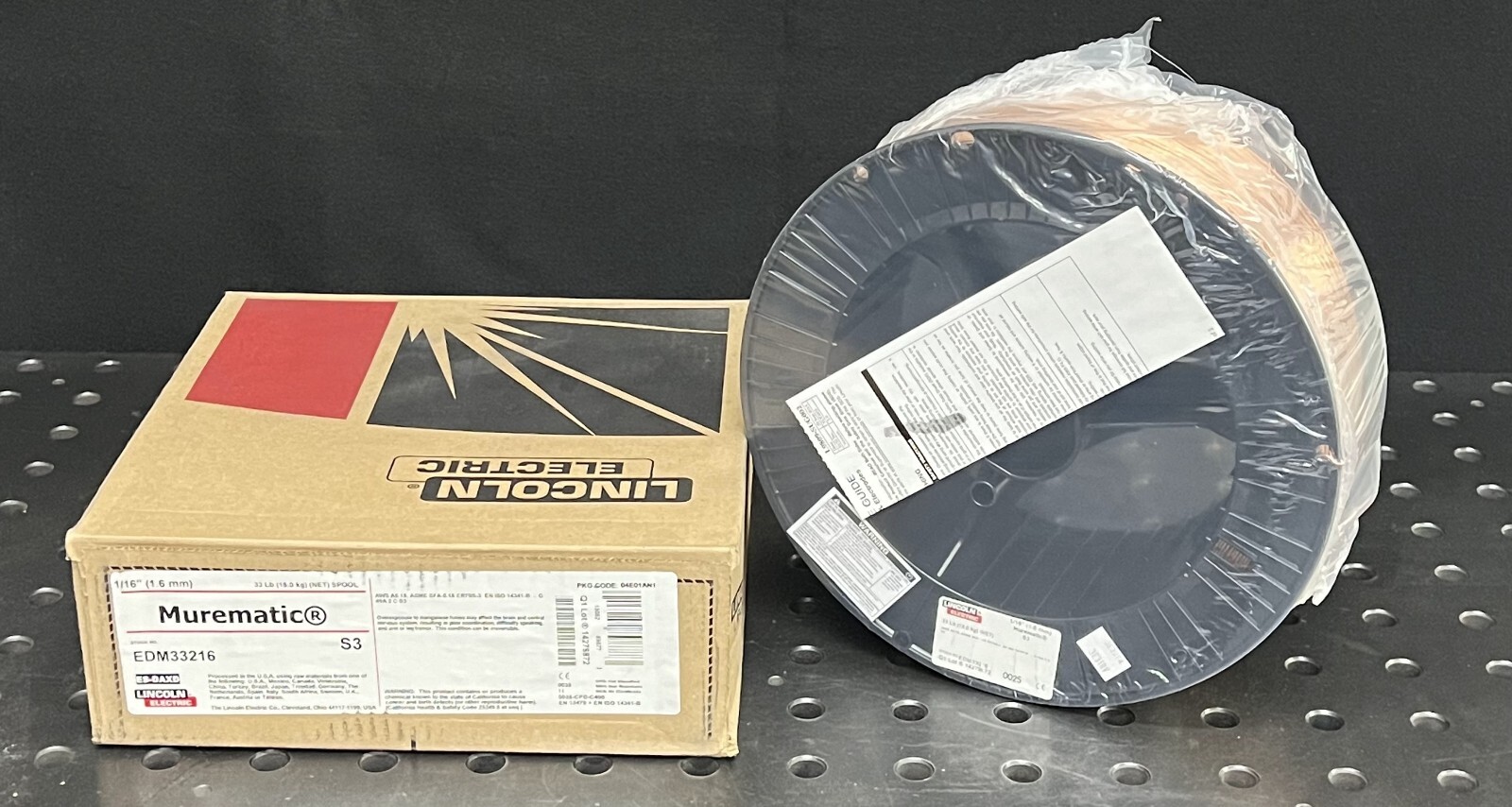 33lb – Lincoln Electric ER70S-3 1/16″ MIG Welding Wire Murematic S3 – NIB
