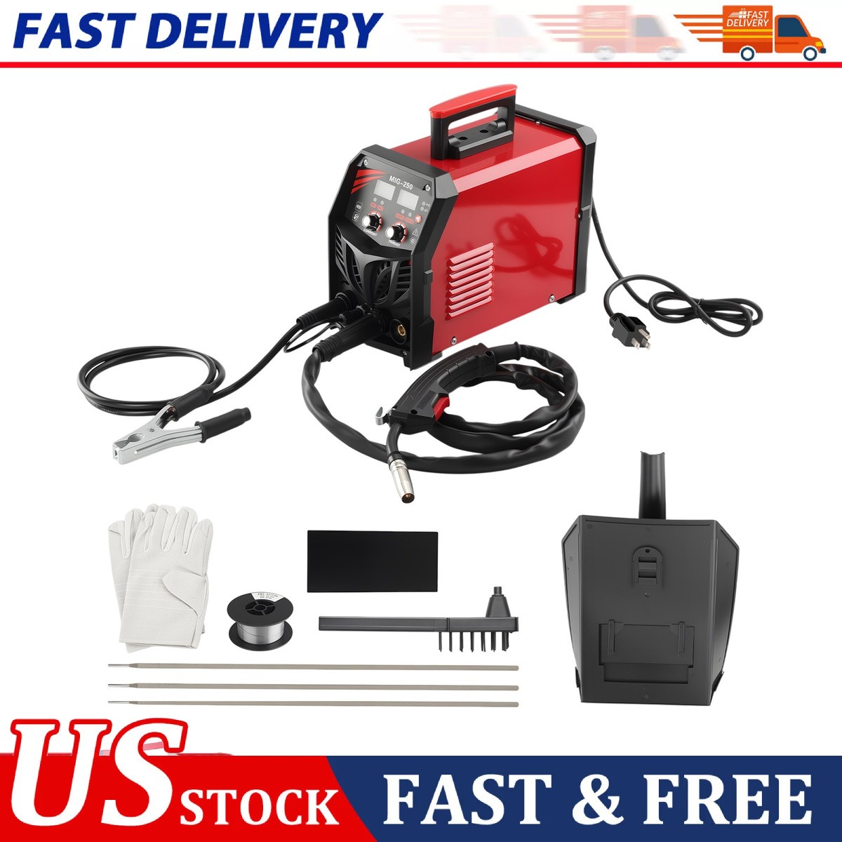 Portable Flux Core Welder for Beginners Home DIY Metal Repair Red Unit