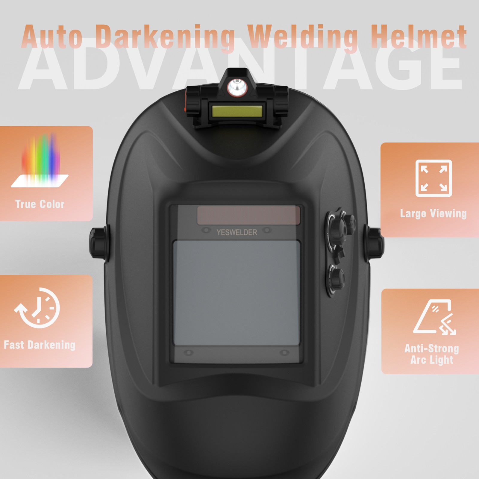 Auto Darkening Welding Helmet 1/1/1/1 4Sensor TIG MIG ARC Grind