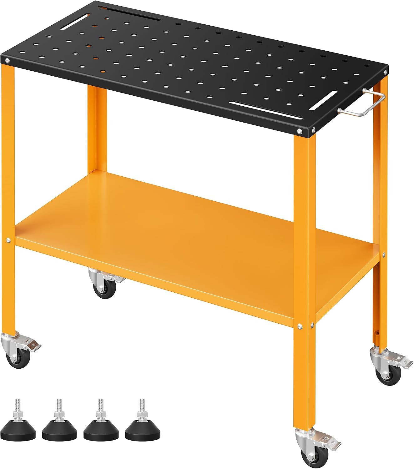 1200LBS Welding Table, 36″X18″ Welding Workbench, Black Oxide Finish Tabletop wi