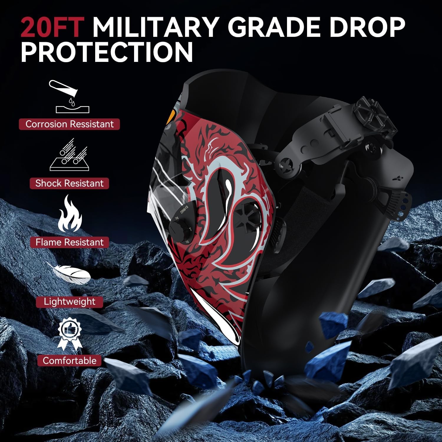 ARCCAPTAIN Auto‑Darkening Welding Helmet 1/1/1/1 True‑Color Weld Hood Helmet