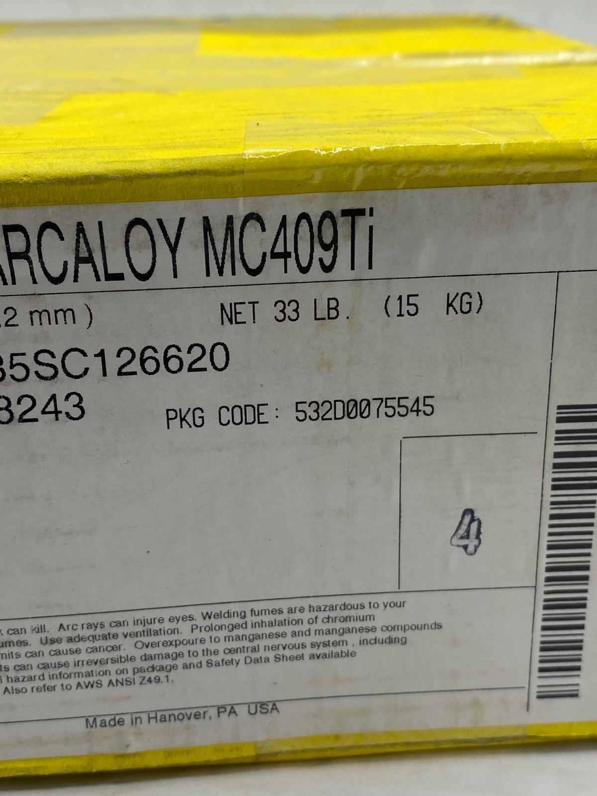 ESAB ARCALOY MC409Ti WELDING WIRE .045″ (1.2 mm) 33LB (15 KG) SPOOL 35SC126620