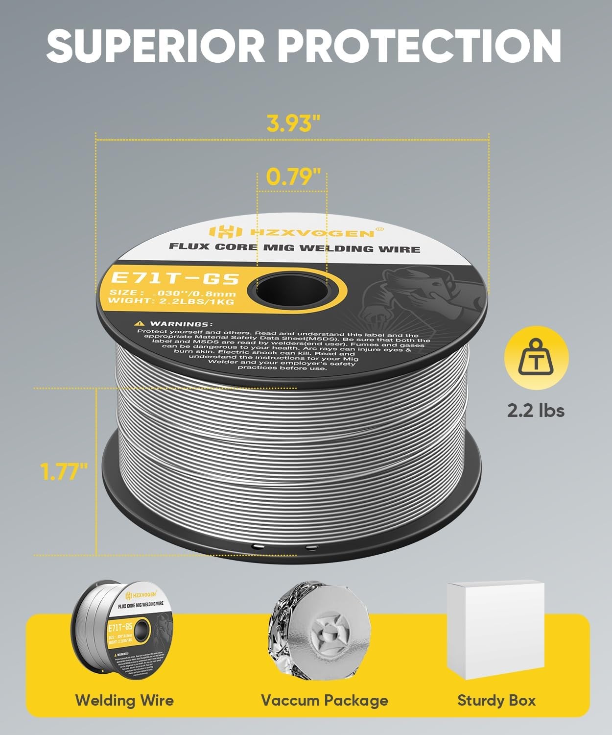 (2 Pack)Flux Core Welding Wire 0.8mm &0.9mm E71T-GS 1kg Gasless MIG Welding Wire