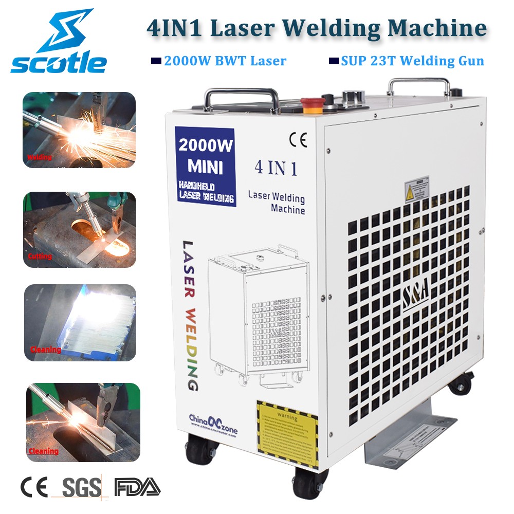 US BWT 2000W Fiber Laser Welder 4in1 Laser Welding/Cutting/Cleaning Machine 220V