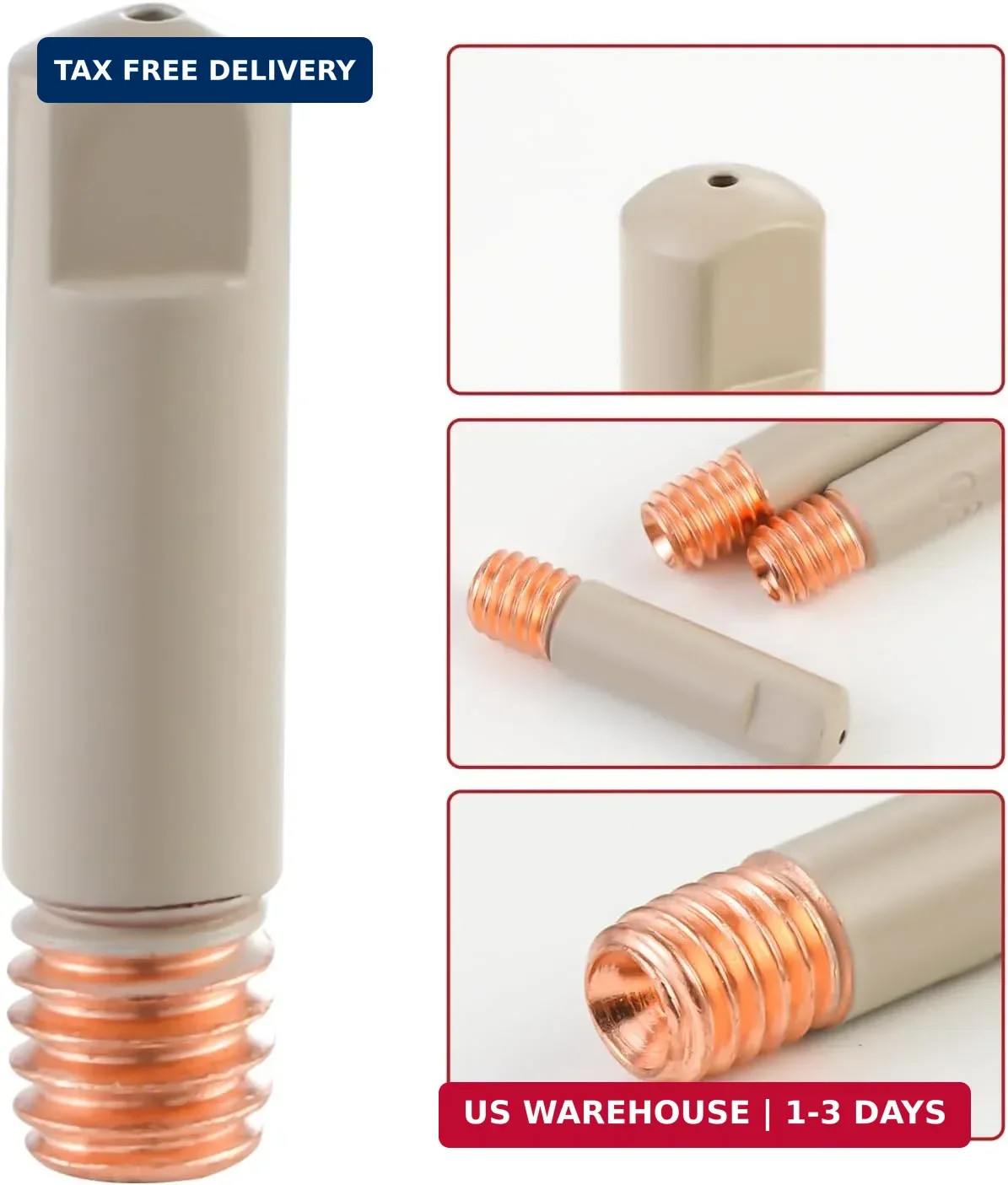 MIG Welding Contact Tips with Non-Stick Coating .035″(0.9mm) Ceramic Contact Tip