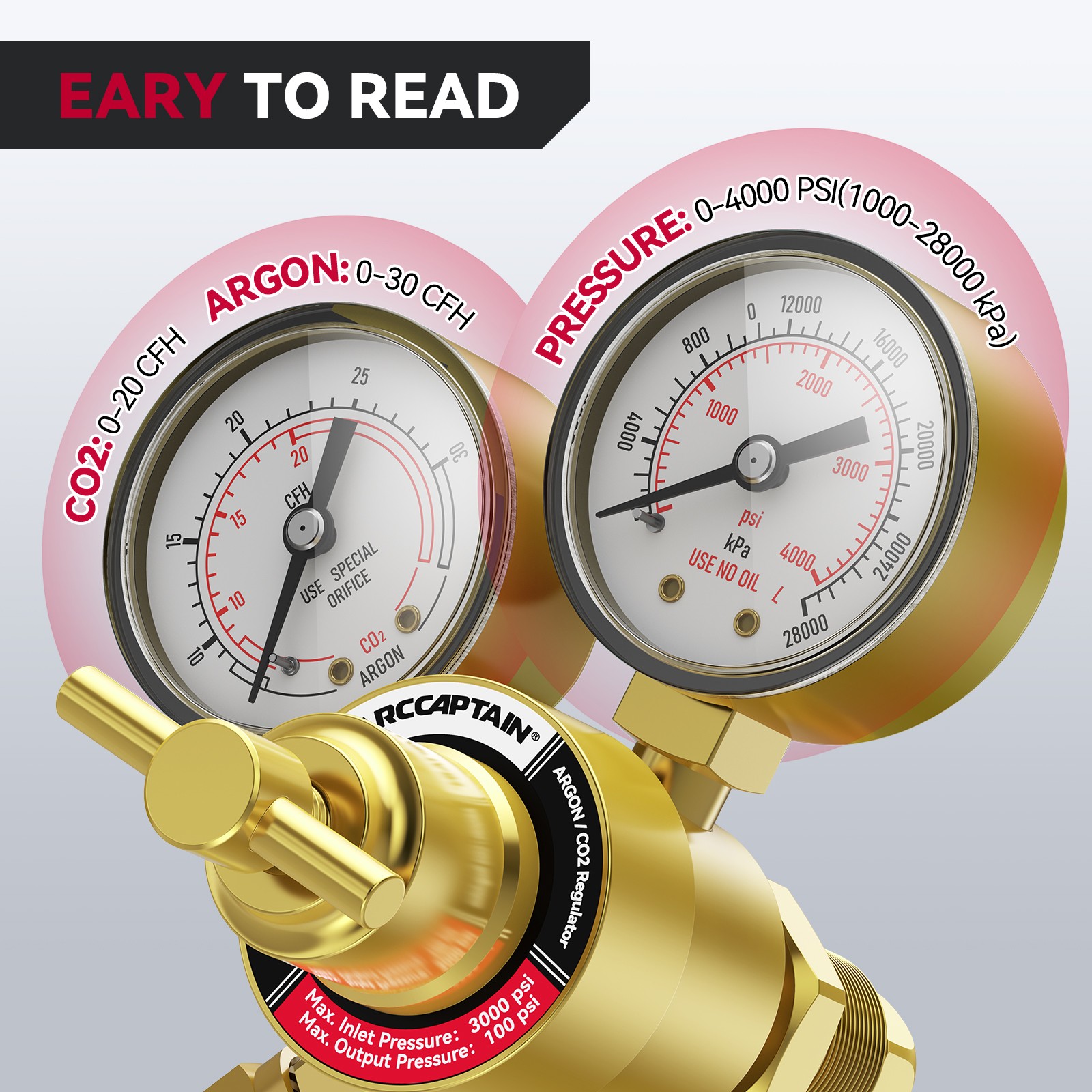 Argon CO2 Regulators with 8.2FT Inert Gas Welding Hose Welding Regulator MIG/TIG