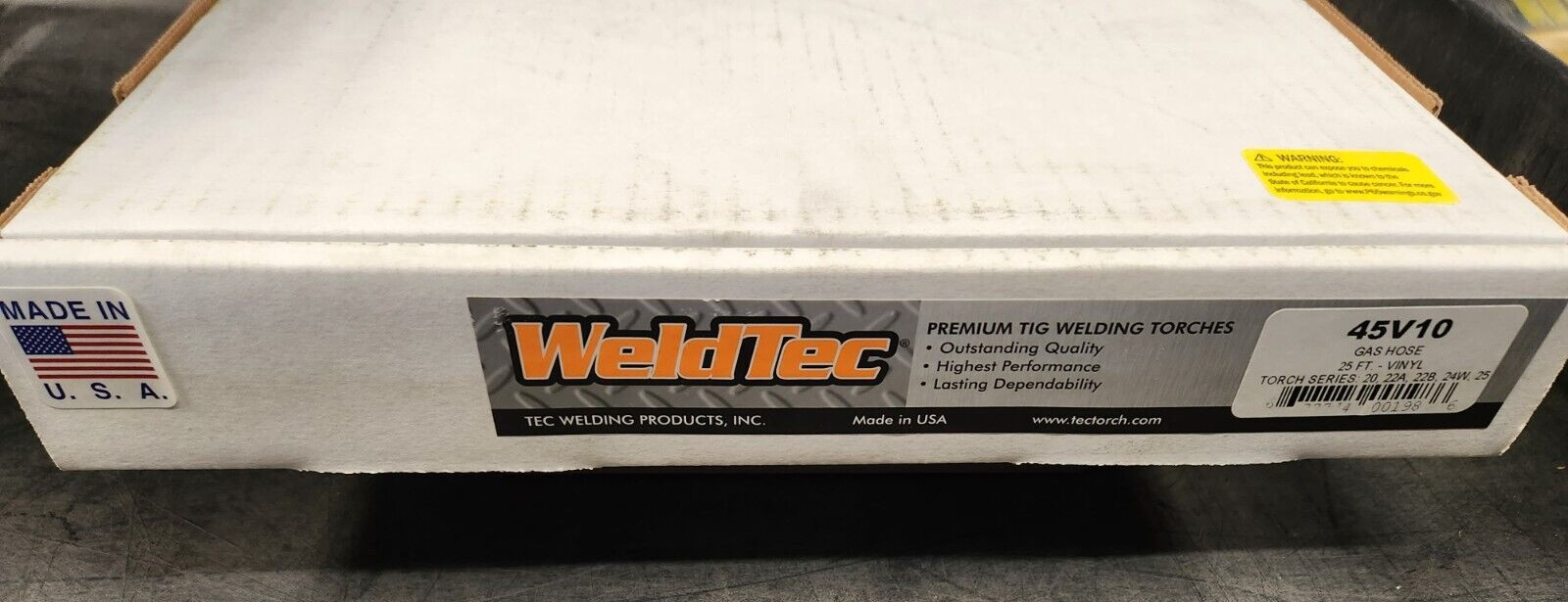 WeldTec 45V10 Gas Hose, 25 Ft., Vinyl-Torch Series 20, 22A, 22B, 24W, 25, Qty.1