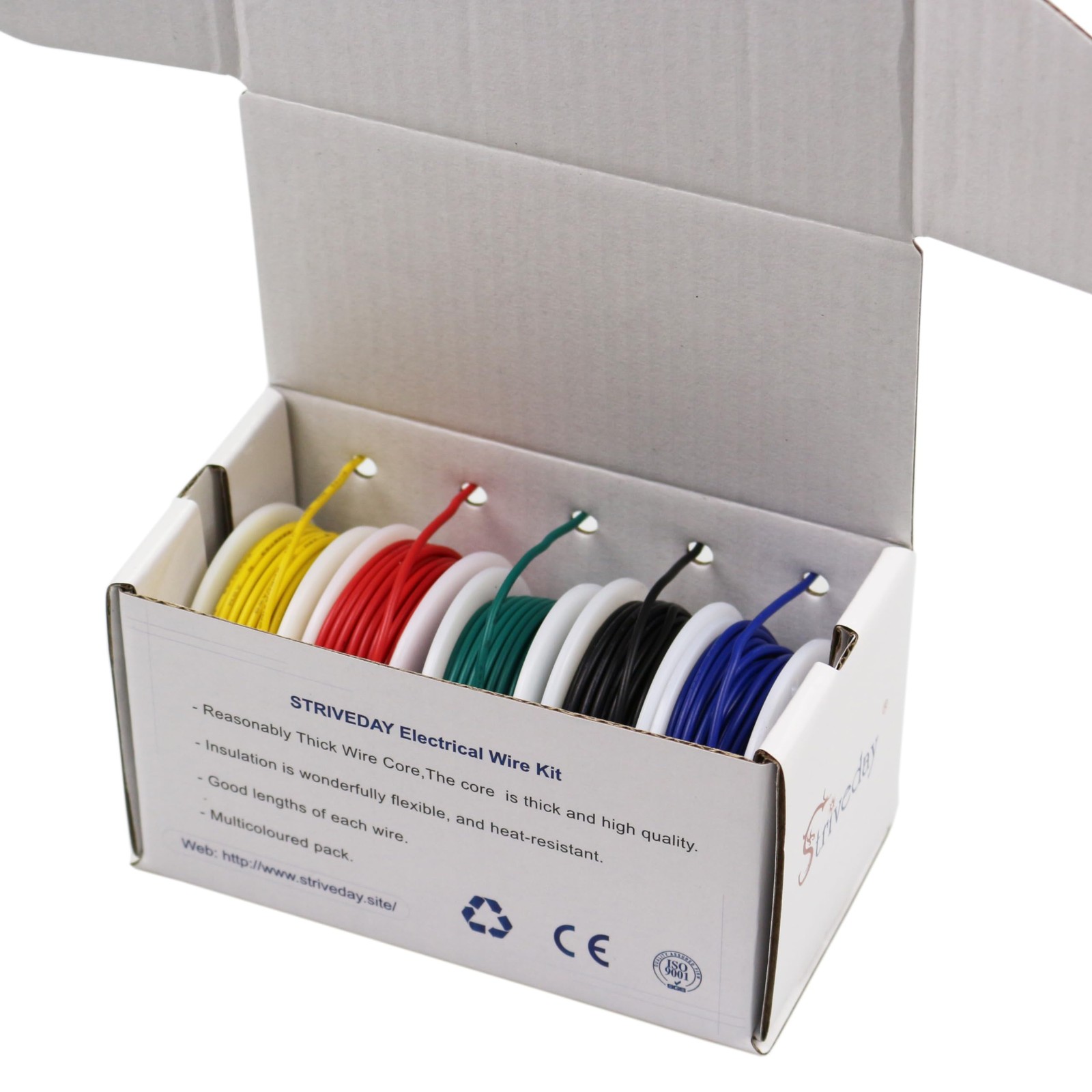 Striveday 20 AWG Gauge Hook Up Wire Kit – 5 Colors 20AWG, 1007-Solid-wire