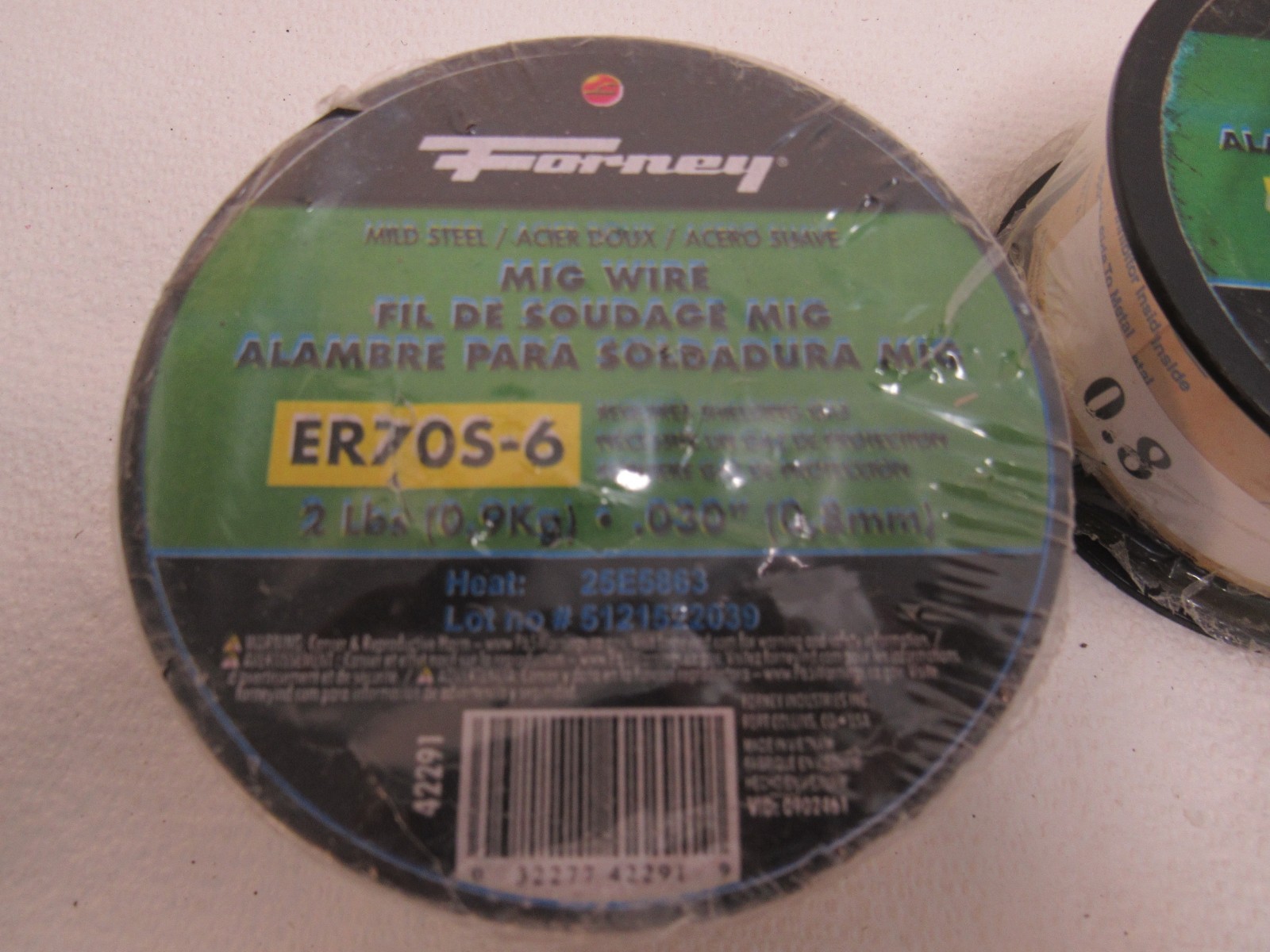 Forney MIG Wire Mild Steel Spool 2lbs Pack ER70S-6 42291 .030″ Dia Lot of 2
