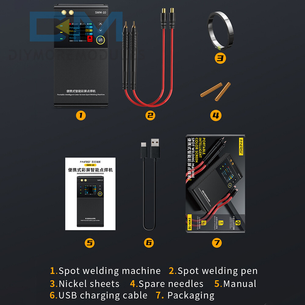 FNIRSI SWM-10 Battery Spot Welding Machine LCD Screen 5000mAh Adjustable Gear