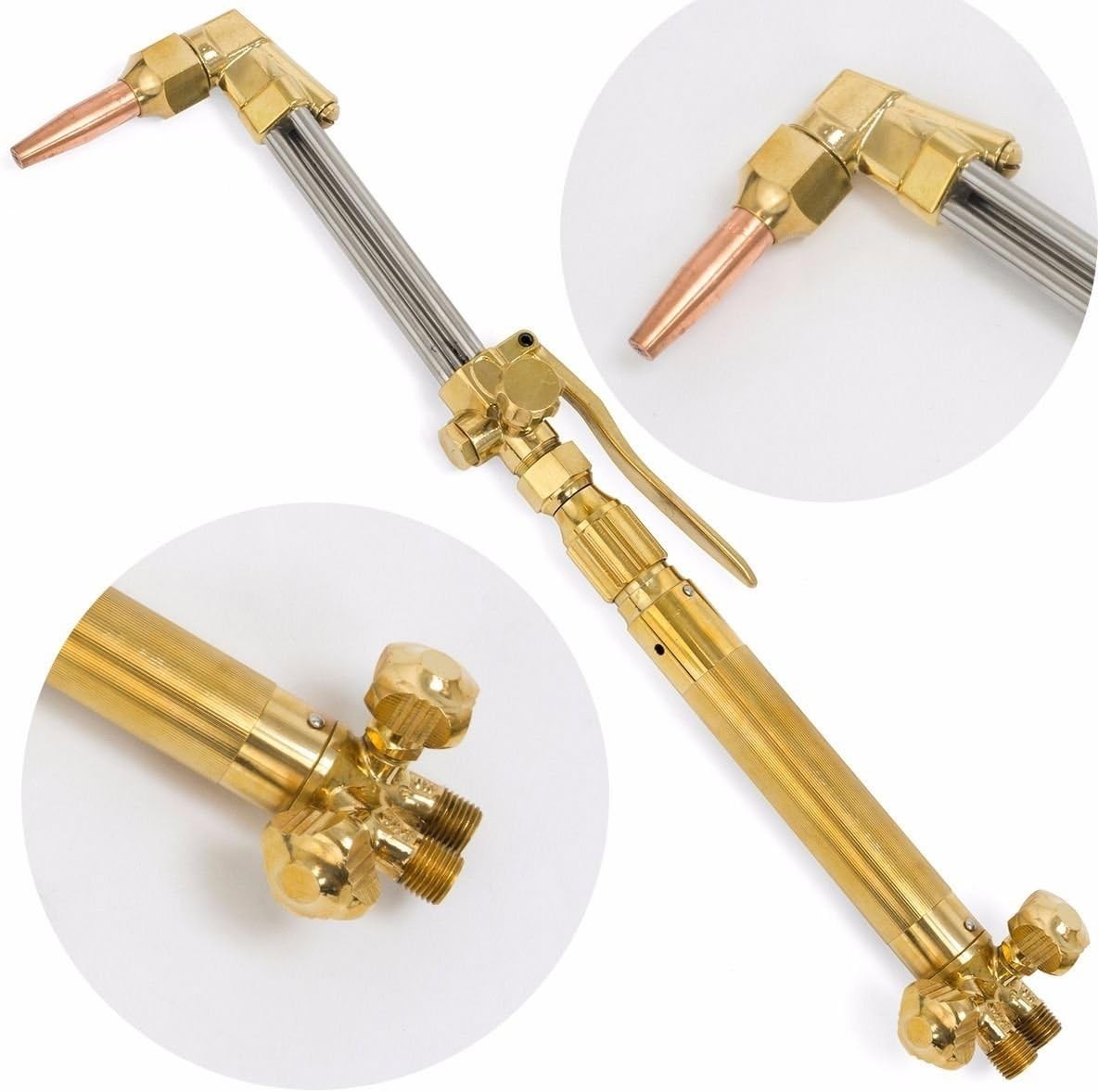 Oxygen & Acetylene Welding Brazing Cutting Torch Kit Gas with 3 Nozzle 11.5′ …