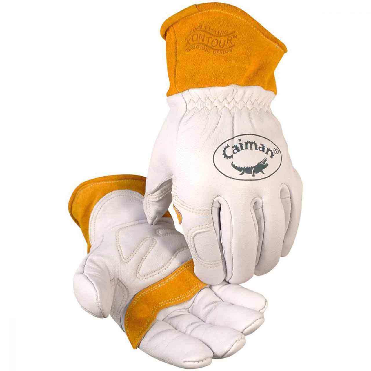 Caiman 1871 Goatskin, Kontour Pattern, Wool Insulated Back, TIG Glove, Small
