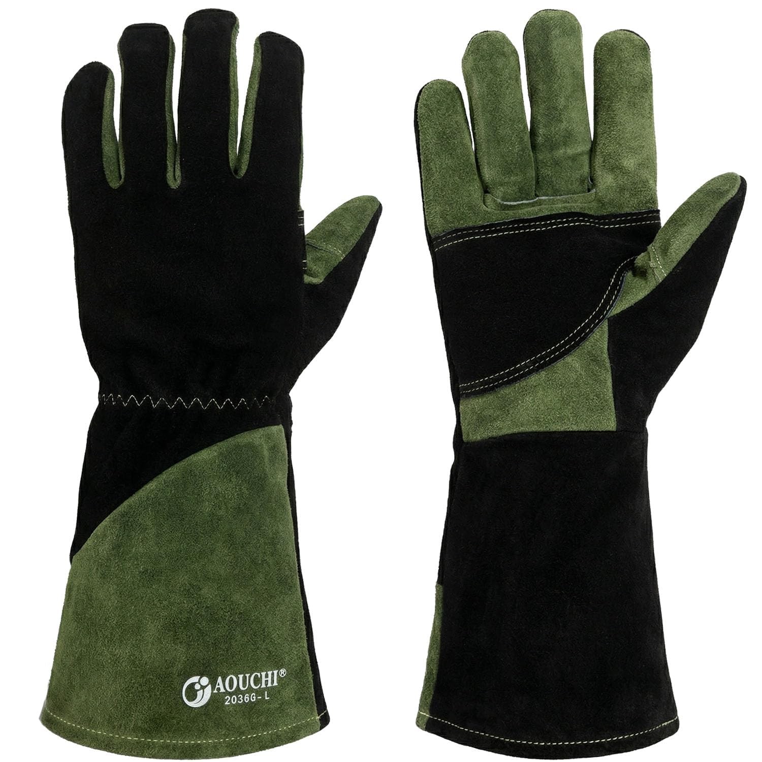 Leather Welding Gloves for Men,Long Sleeve Fireproof and Heat Resistant Mitts…