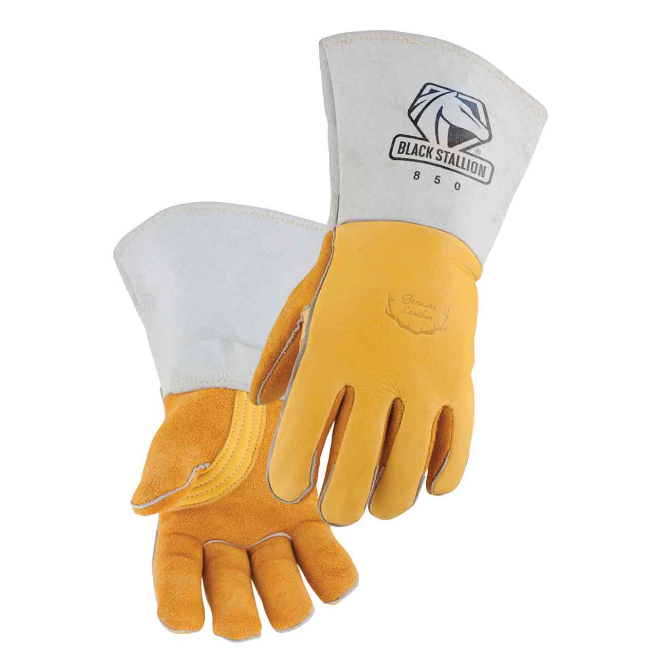 Black Stallion 850 Premium Grain Elkskin Stick Welding Gloves X-Large