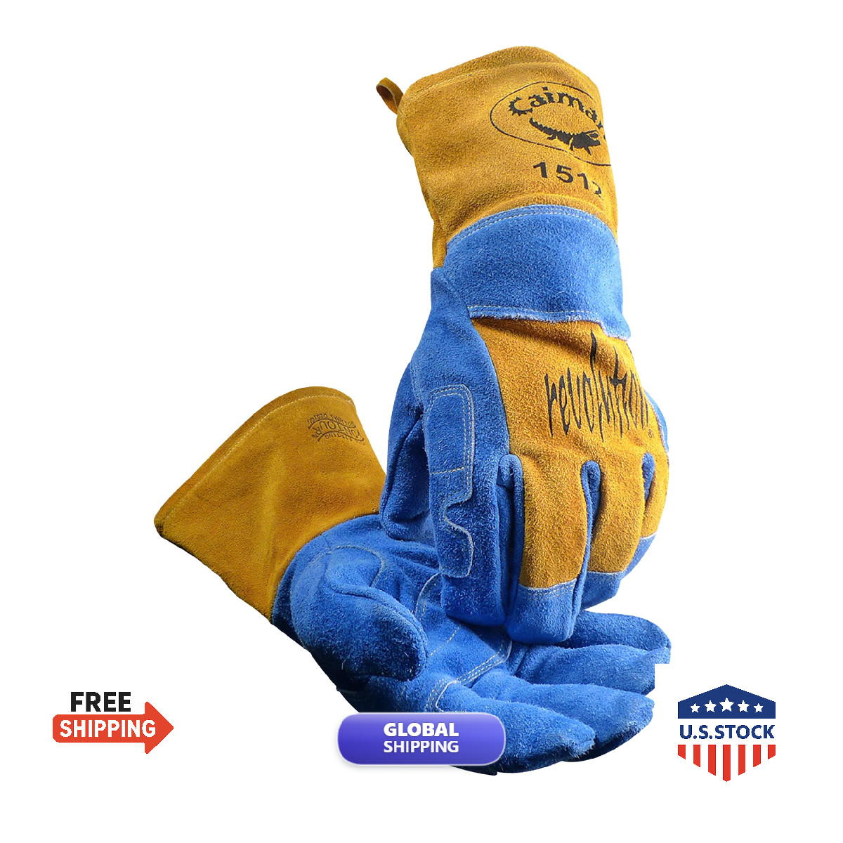 Caiman Premium Split Cowhide Mig/Stick Welding Gloves Wool Lining Kontour