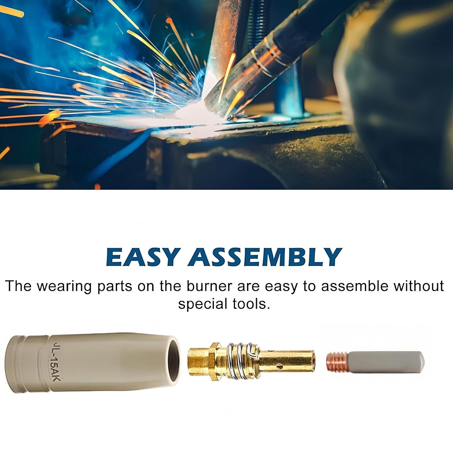 14pcs Mig Welding Nozzle Tips.030″ with Non-Stick Coating; Ceramic Welding Nozz
