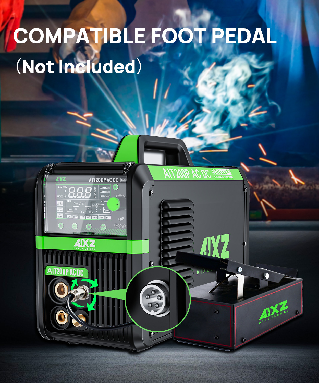 AIXZ 200A Aluminium AC DC 5IN1 TIG Welder Pulse Spot HF TIG/MMA Welding Machine