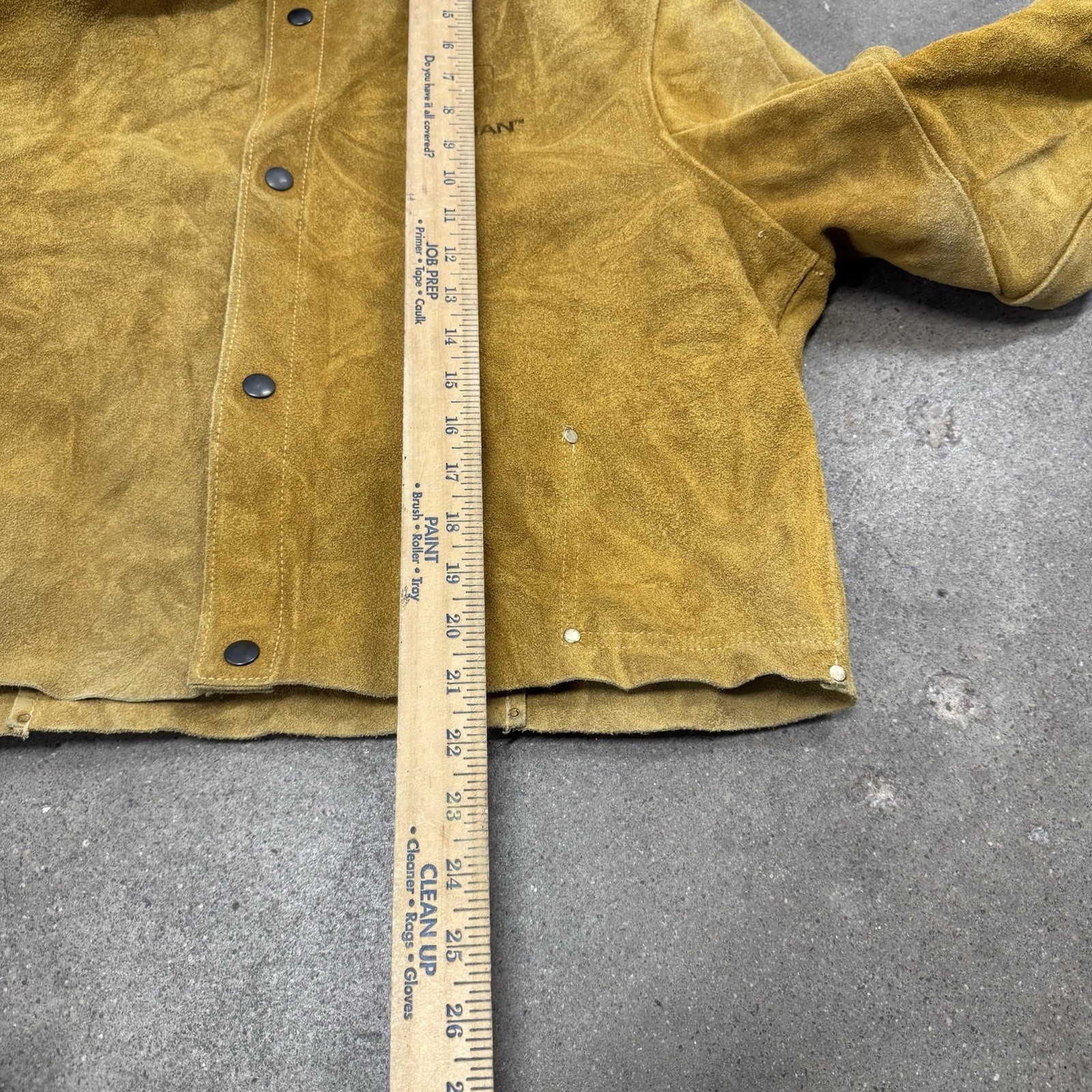 TILLMAN WELDING COWHIDE SUEDE FLAME RESISTANT SNAP BUTTON JACKET MEDIUM