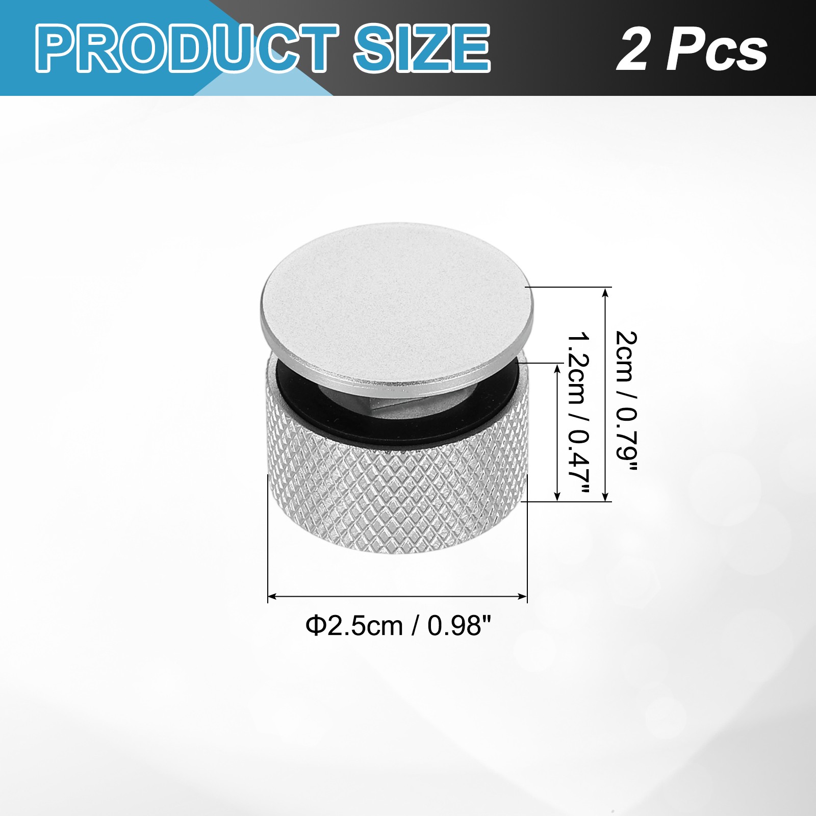 2 Pcs Welding Hood Helmet Fasteners, Inside Anti-Slip Rubber Pad w Hole, Silver