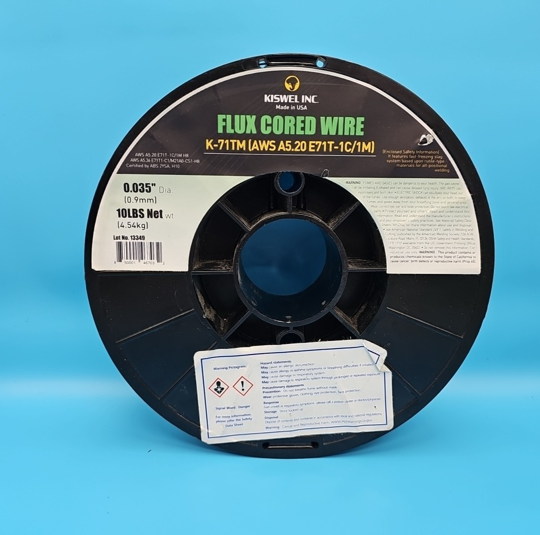 Kiswel K-71TM USA Made Flux Cored Welding Wire 0.035in 10lb Spool AWS E71T-1C/1M