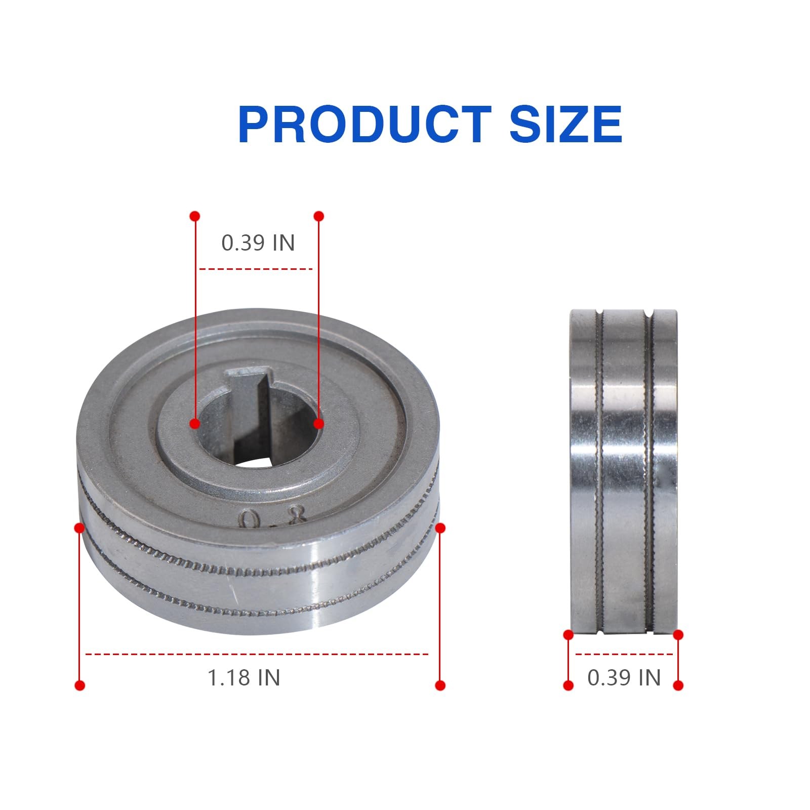 2Pcs Welding Feed Roller Wire Drive Wheel 0.6-0.8mm/0.8-1.0mm, Knurl K…