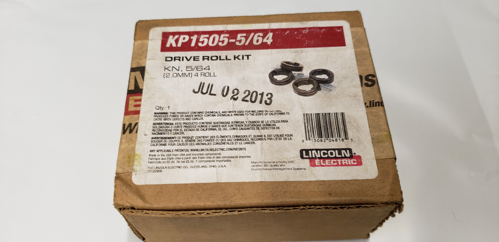 Lincoln KP1505-5/64 (2mm) Drive Roll Kit, 4-Rolls. NEW IN SEALED BOX