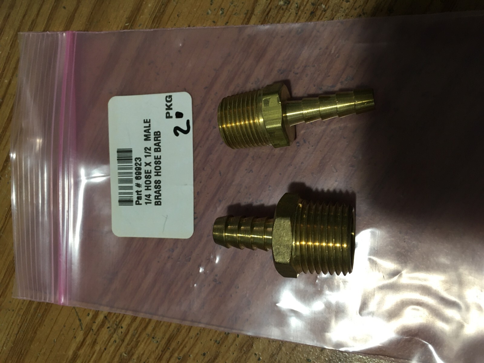 (2) 1/4″ Hose x 1/2″ Male NPT Brass Hose Barb