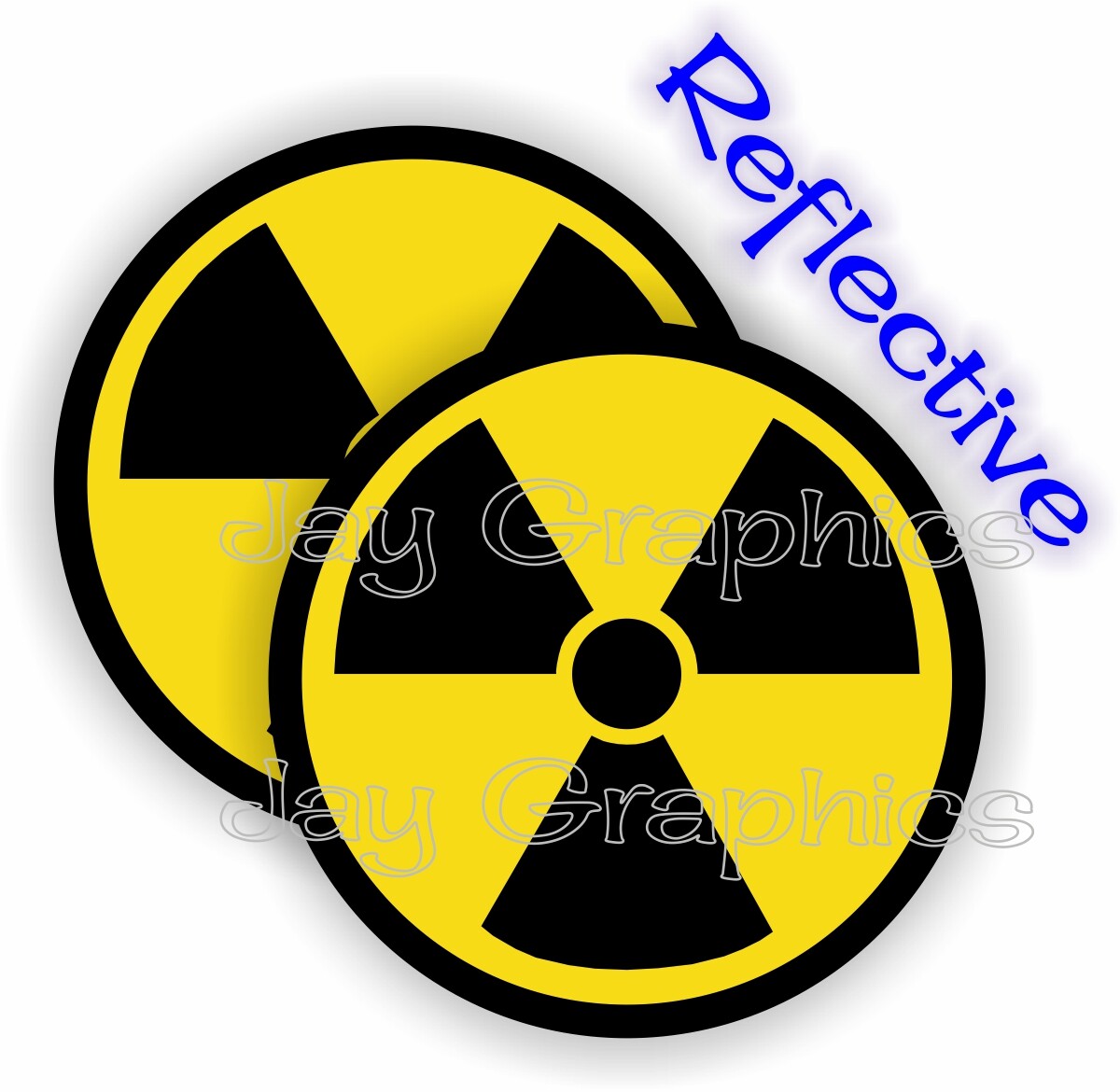 2- REFLECTIVE Hard Hat Stickers | RADIATION SYMBOL | Radioactive Chernobyl Funny