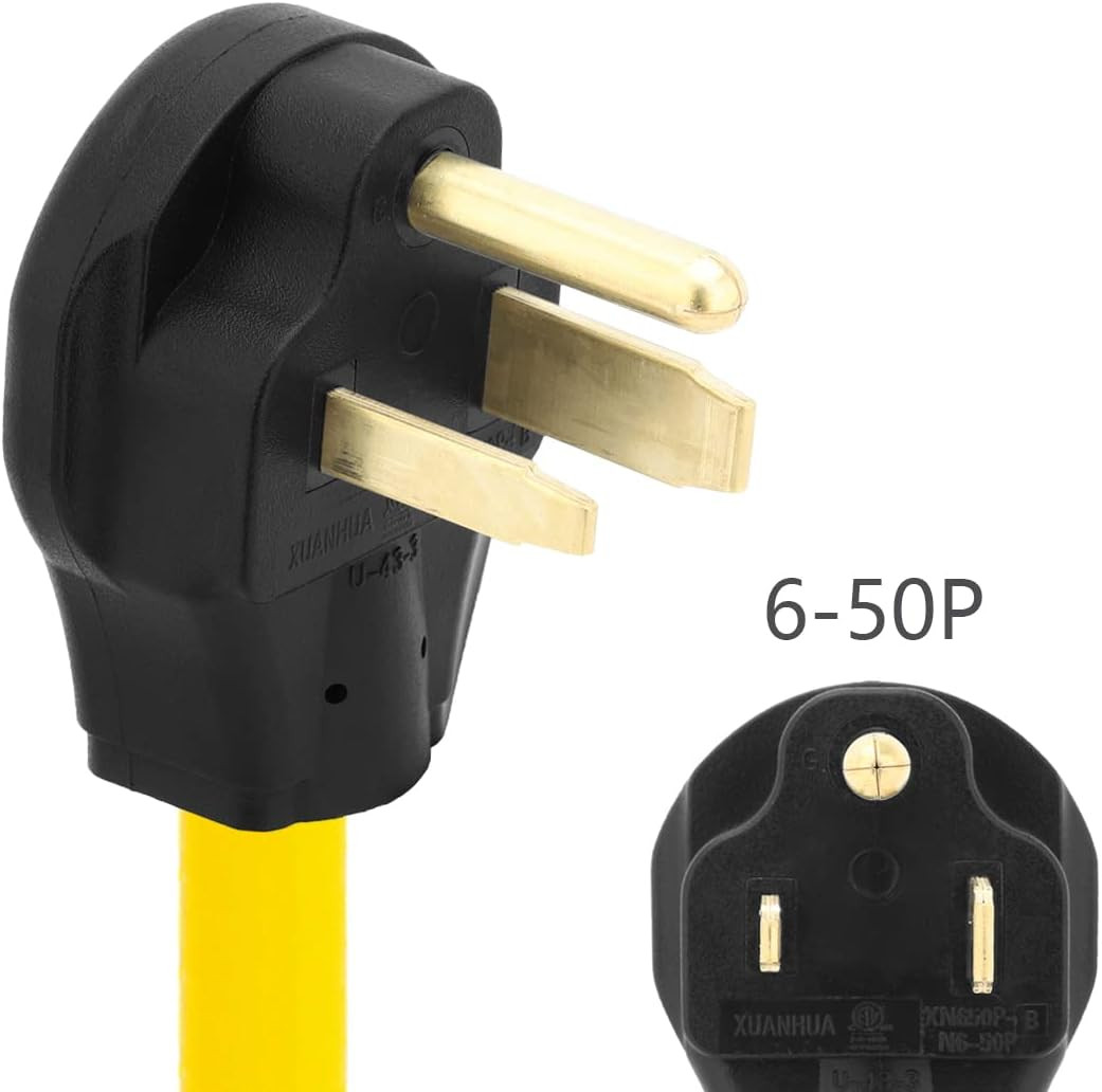 1FT NEMA 6-50P to NEMA 10-30R Power Adapter Cord, 50A Welder Male to 30A Dryer