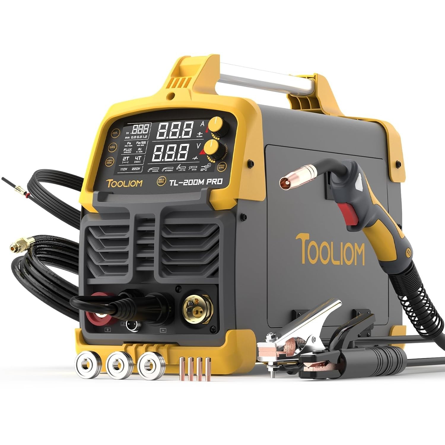 200A MIG Welder 4 in 1 MIG/Flux MIG/Lift TIG/Stick Welder 110/220V Dual Voltage