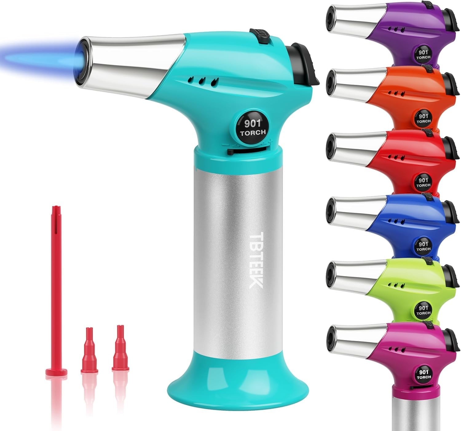 TBTEEK Butane Torch T901, Kitchen Cooking Small, Aqua-silvery