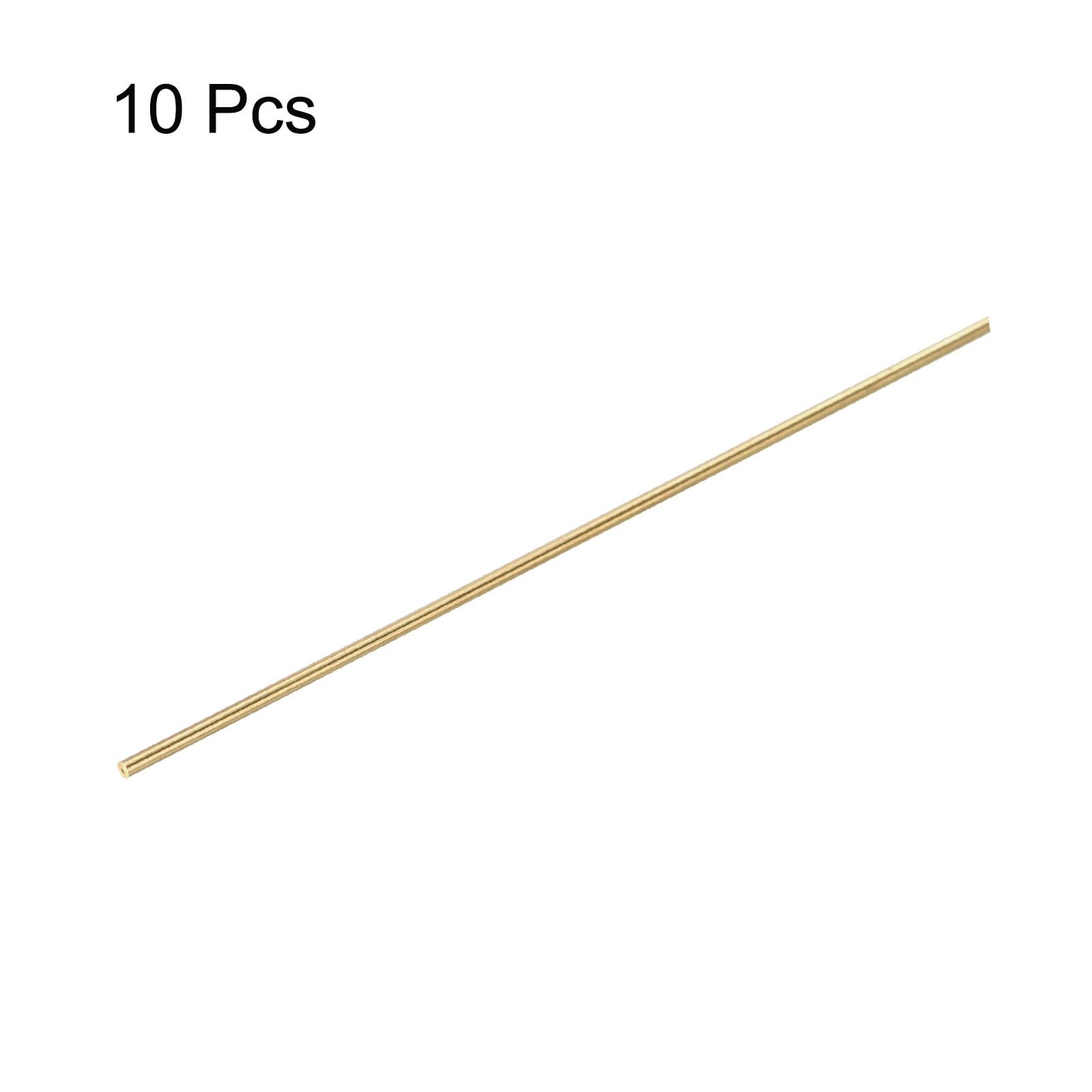 uxcell 1mm x 300mm Brass Round Rod, Metal Solid Shaft x 300mm, Copper