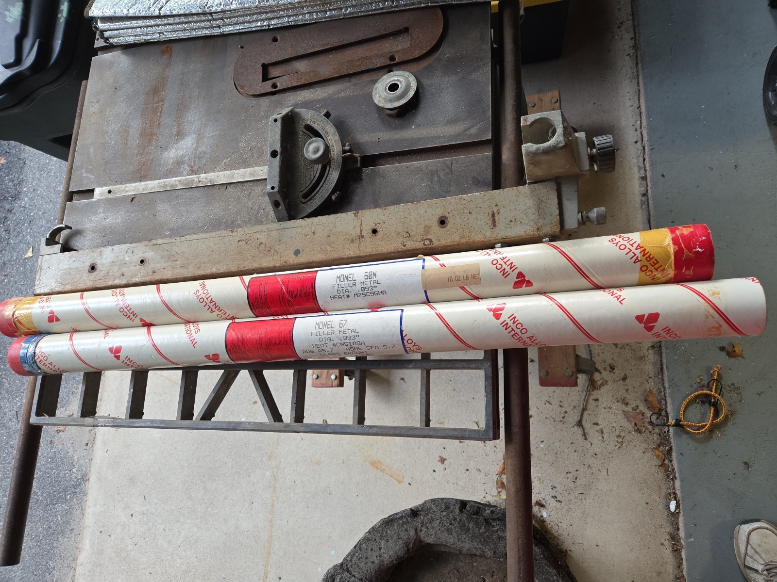 (2) 10 LB TUBES MONEL WELDING FILLER ROD .093 DIA. 10LBS 60N , 10 LBS 67