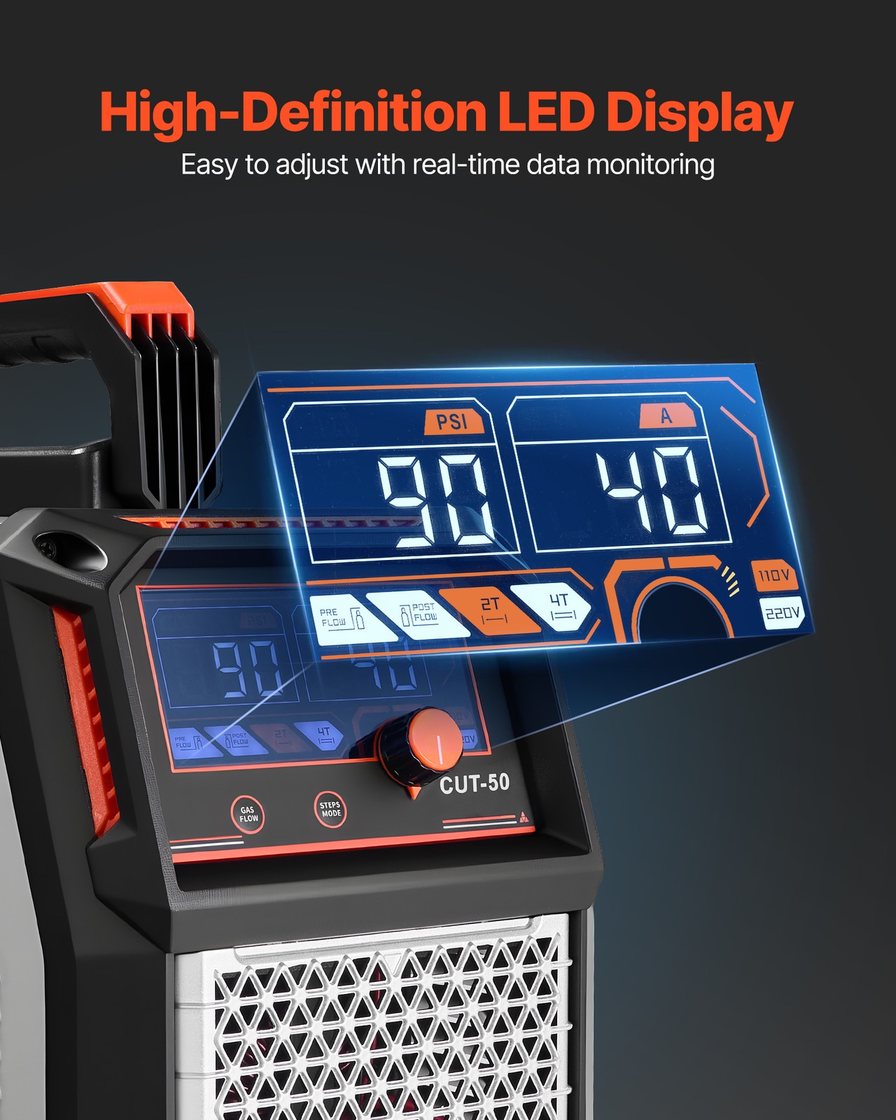 VEVOR Plasma Cutter 50A Non-Touch Pilot Arc Plasma Cutting Machine 110V/220V