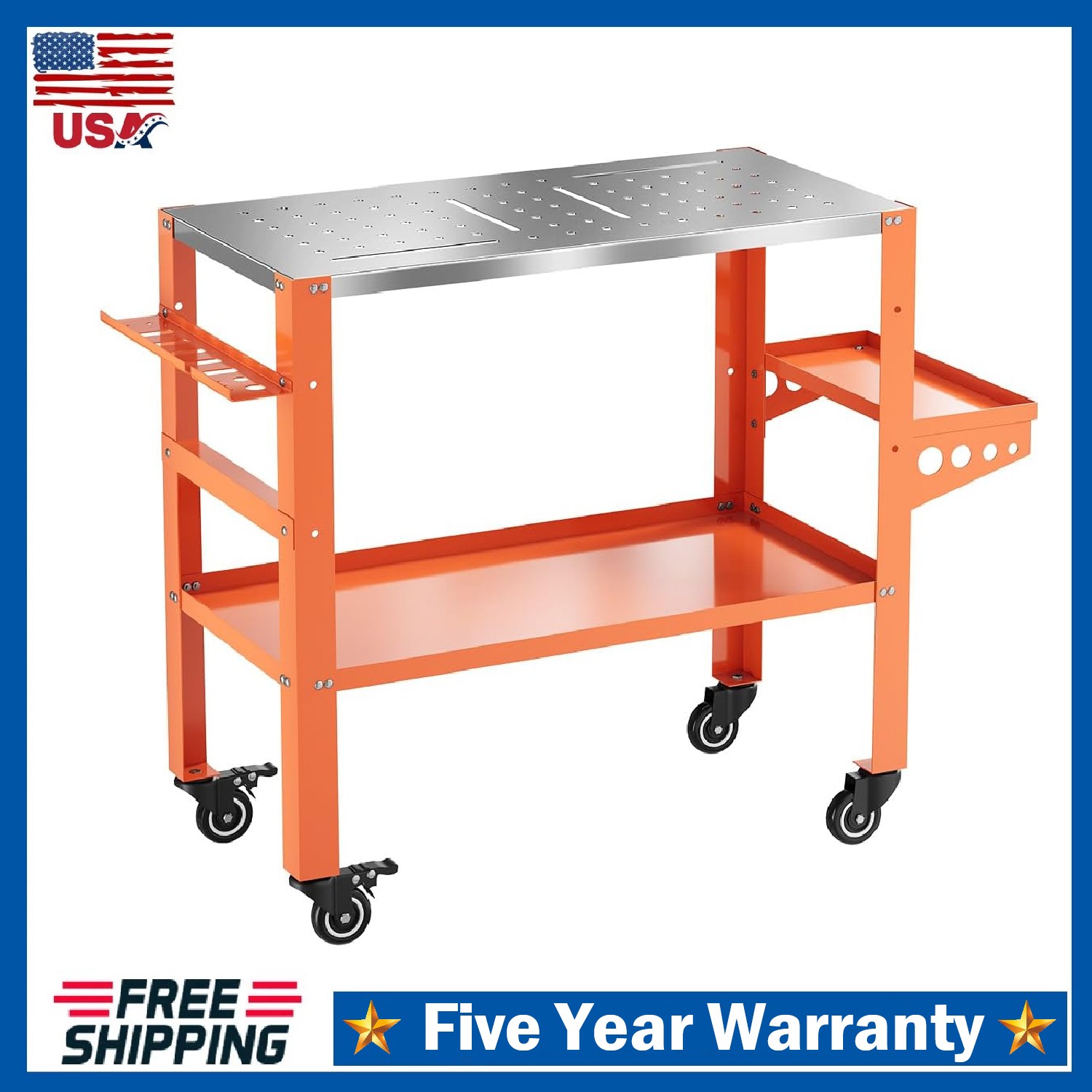 Heavy Duty Welding Table ,36″x18″ Welding Workbench Table Cart 1200 lbs Capacity