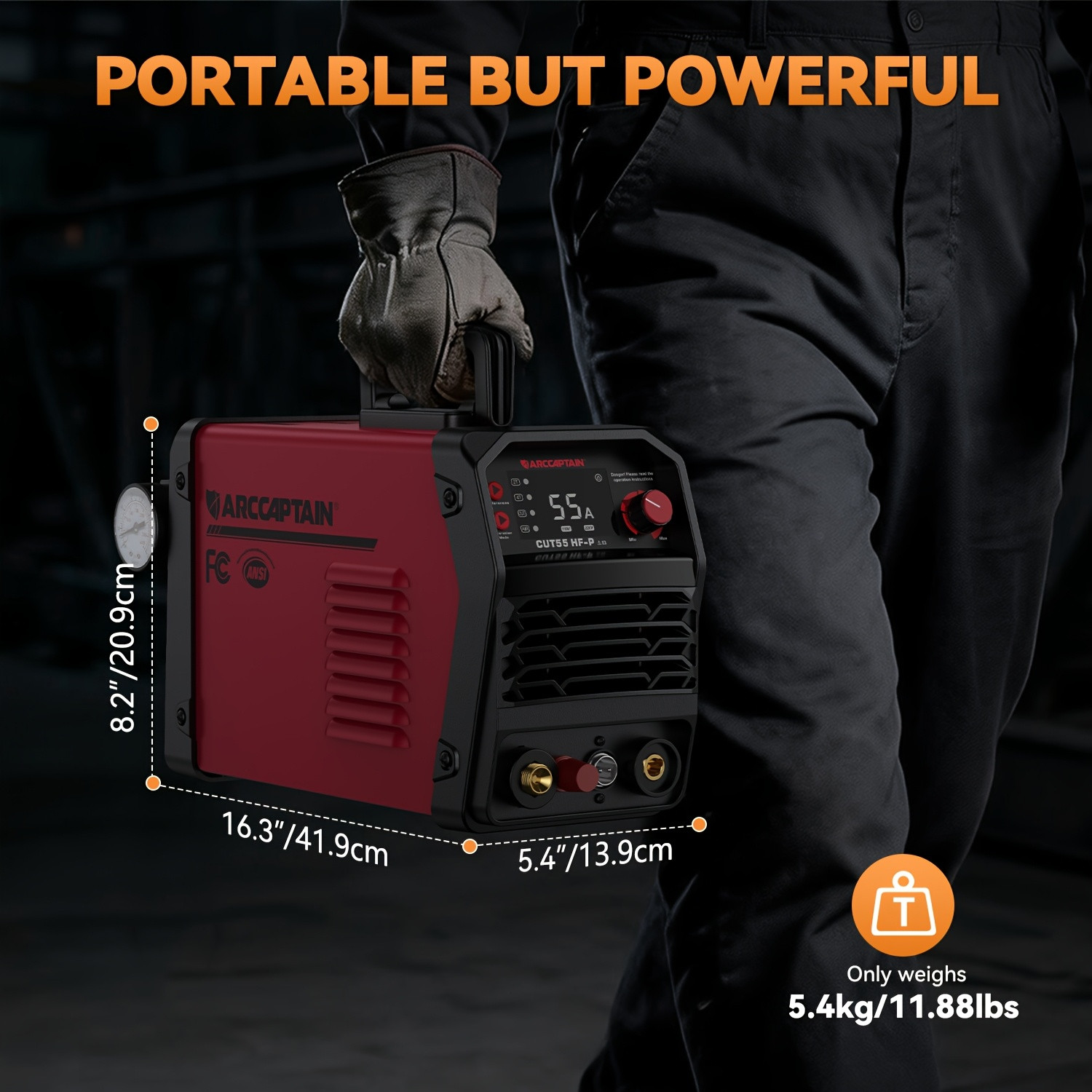 ARCCAPTAIN CUT55 HF-P Plasma Cutter, 55A Dual Voltage 110/220V High-Frequency